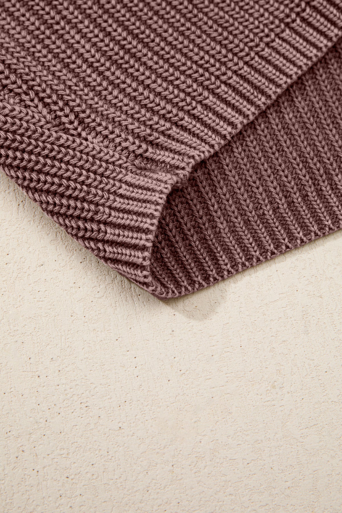 Dark Brown Mineral-Wash Collared Knit Sweater