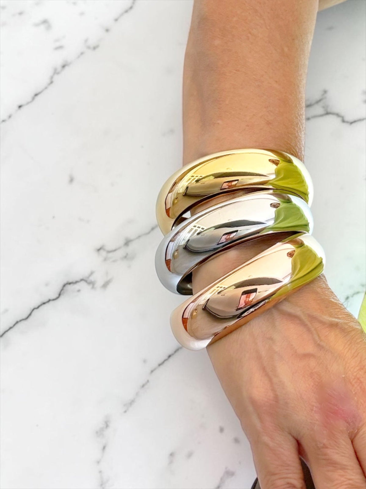 Three-Tone Bangle Set