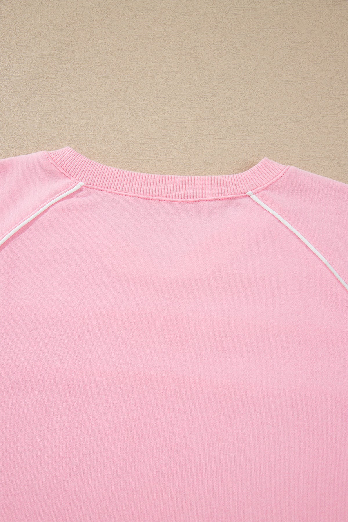 Pink Piping-Trim Pullover & Shorts Set
