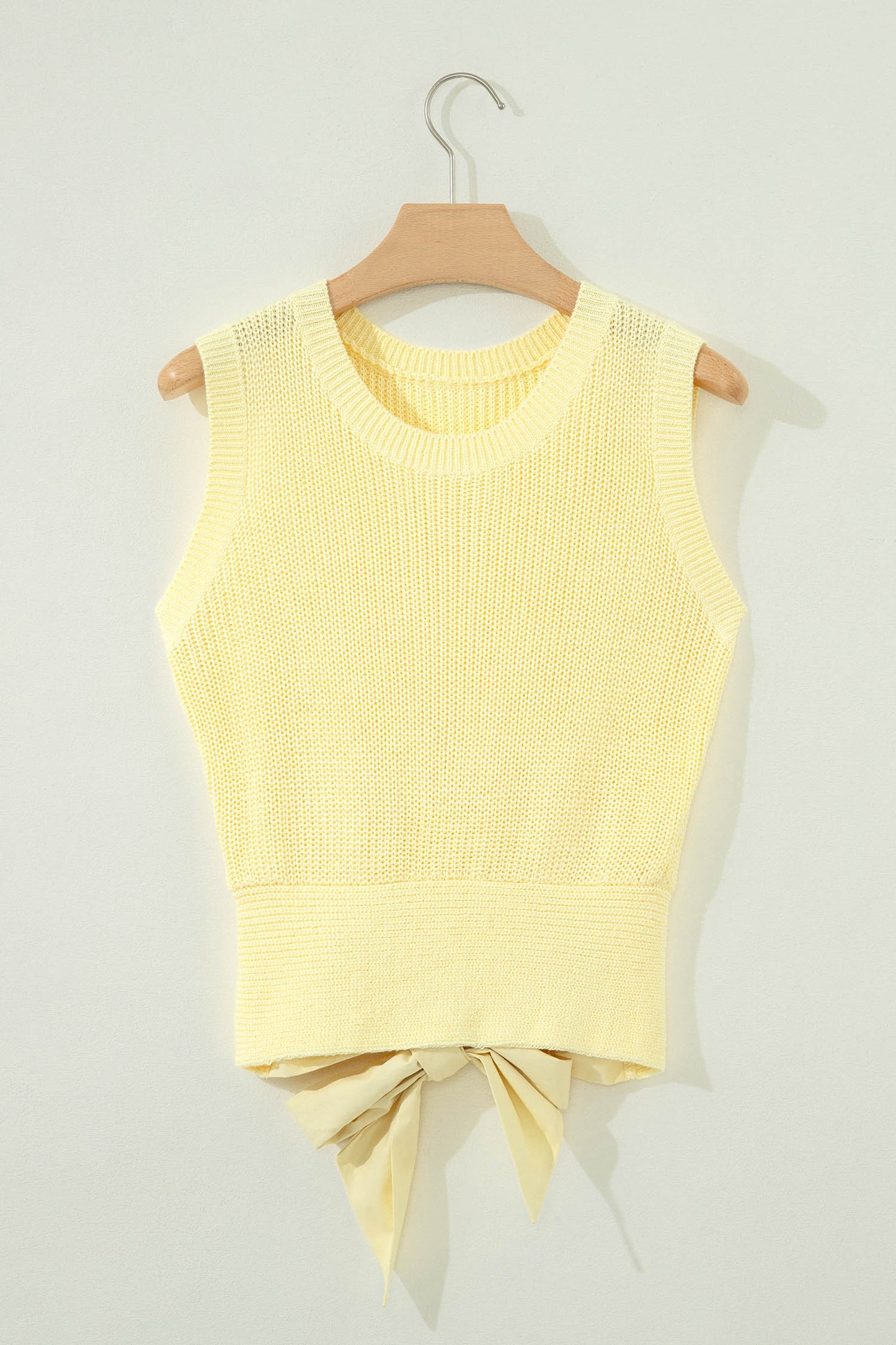 Yellow Cream Tie-Back Knit Tank