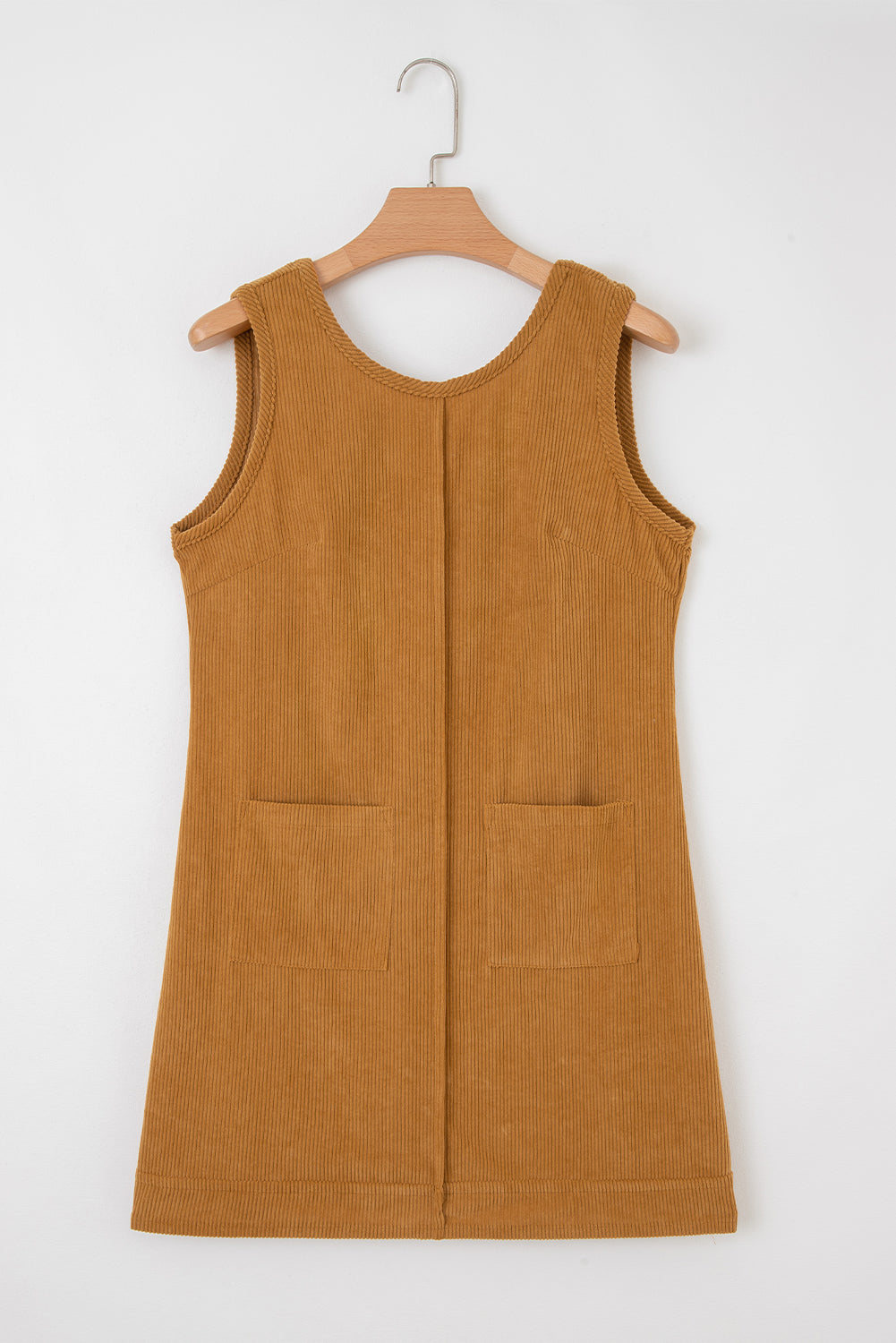 Black Exposed Seam Corduroy Mini Dress