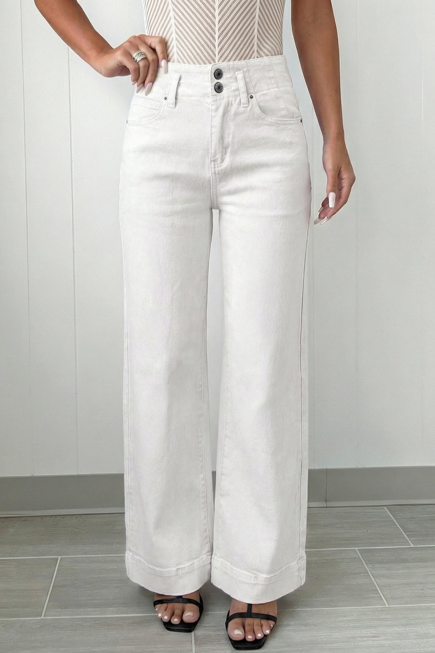 Black High-Waist Wide Leg Jeans