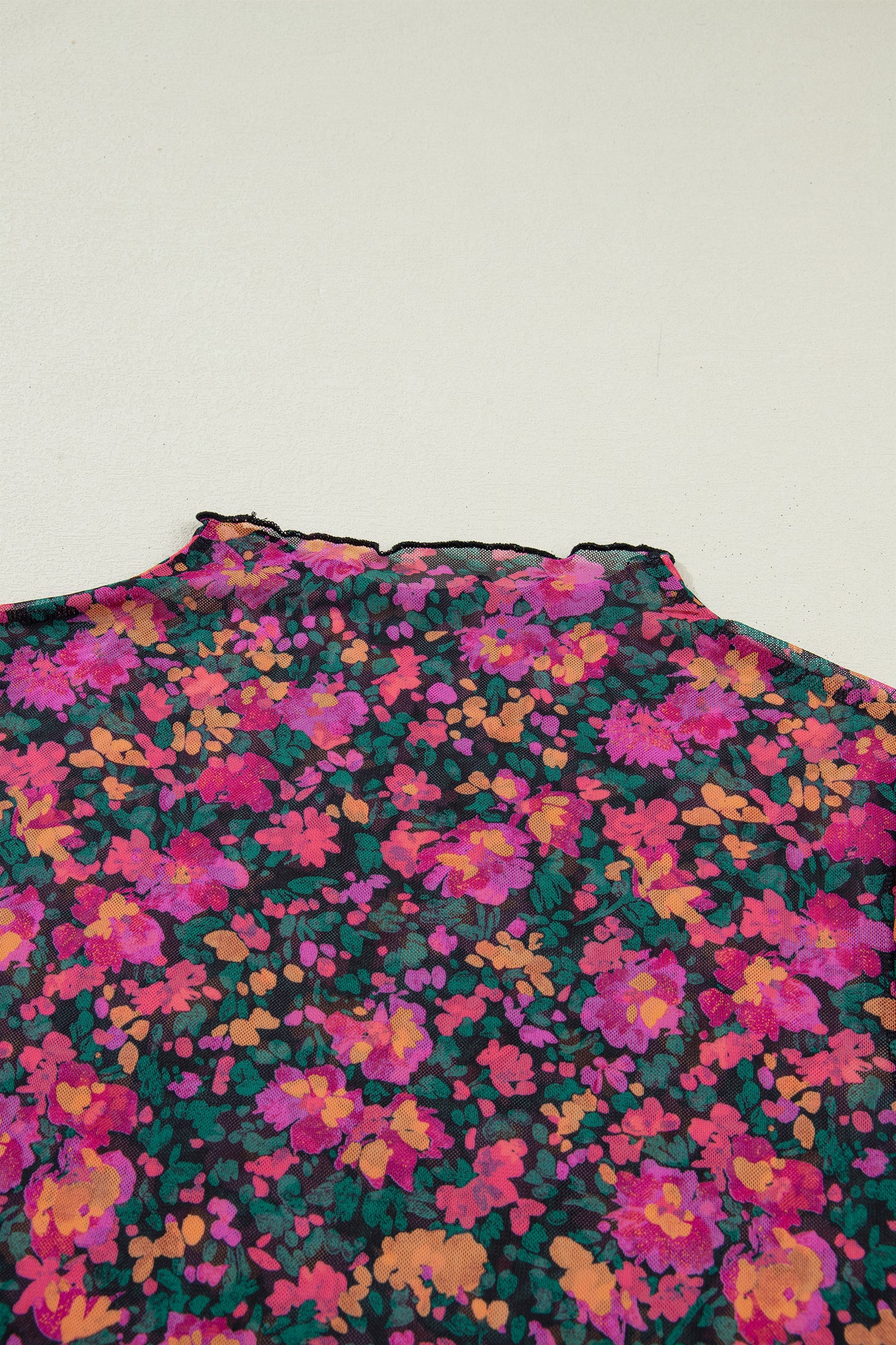 Floral Printed Mesh Top