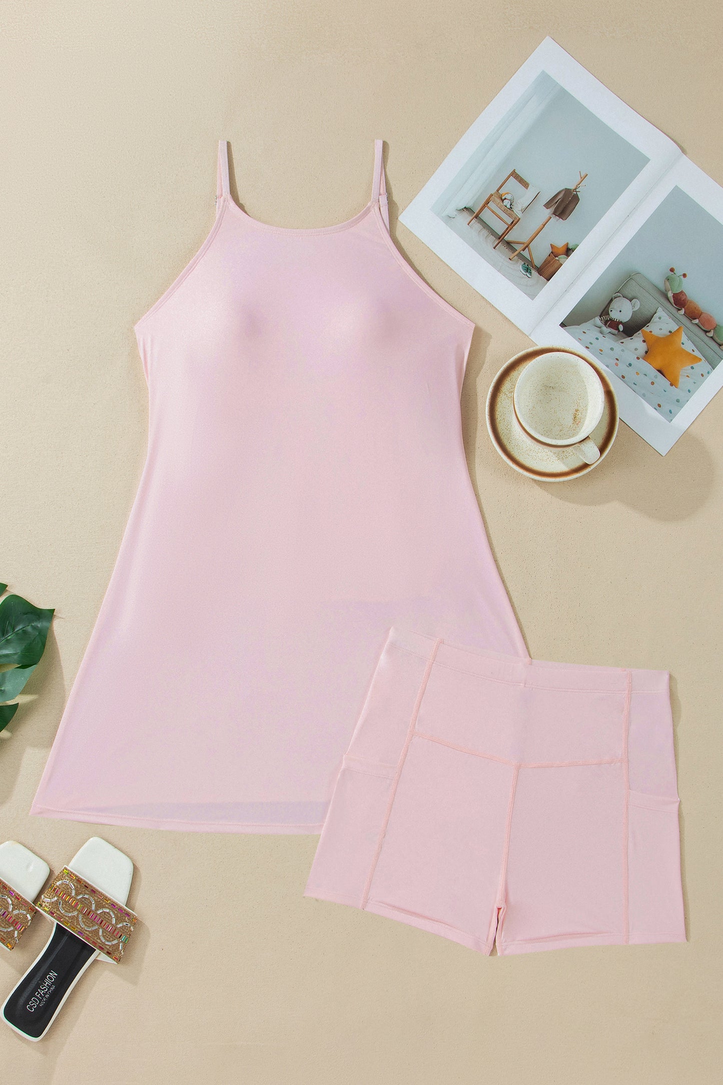 Solid Color Tunic Tank Athletic Dress