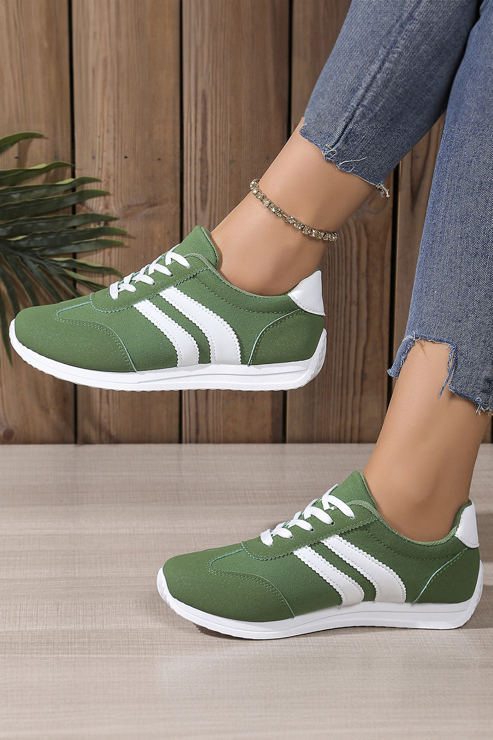 Patchwork Lace-Up Sneakers