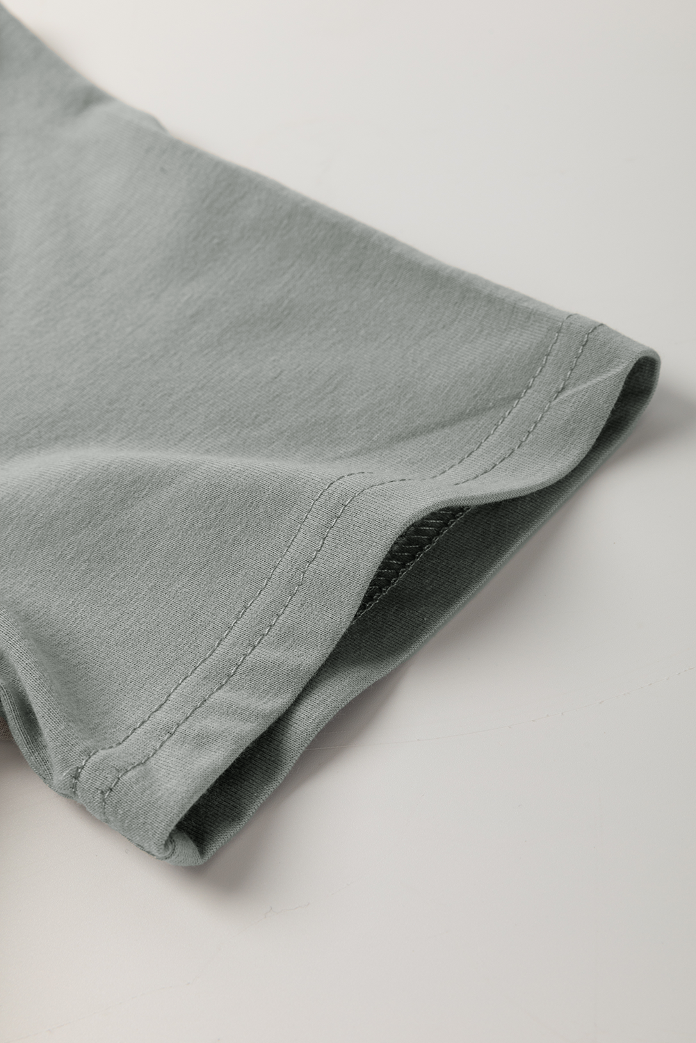 Modern Grey Solid Color Round Neck T Shirt