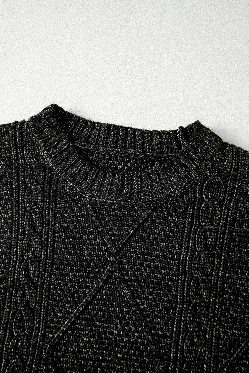Cable Knit Drop-Shoulder Sweater Dress