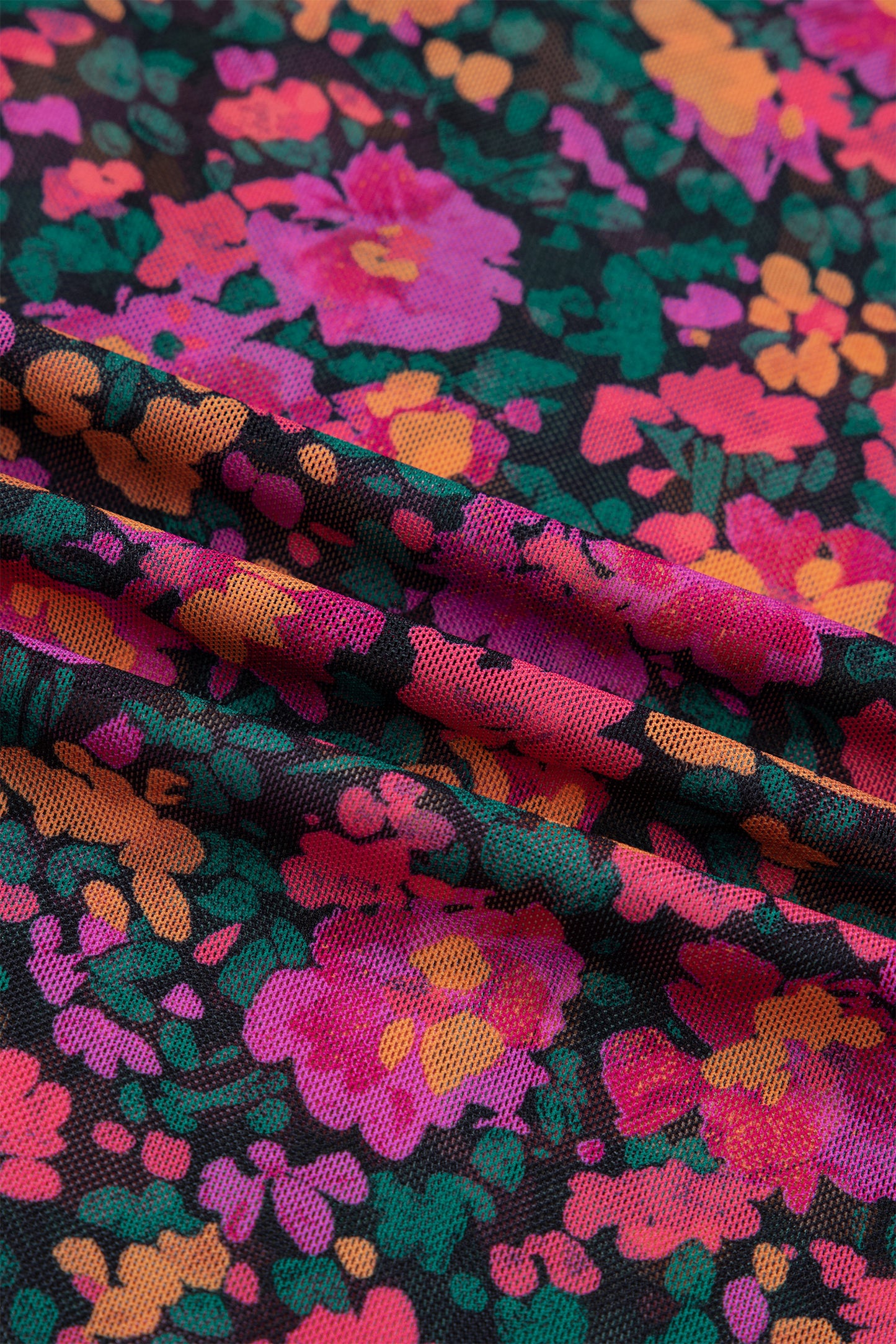 Floral Printed Mesh Top