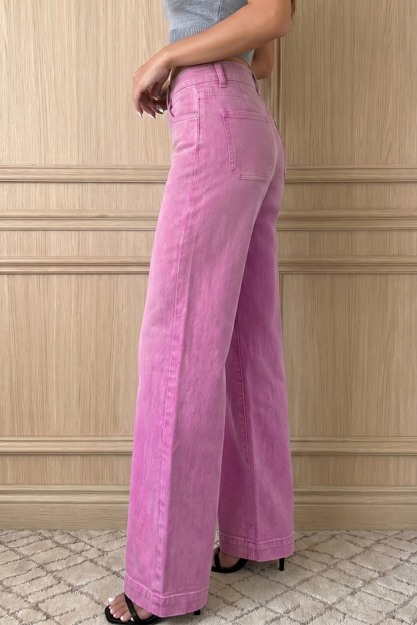 Black High-Waist Wide Leg Jeans