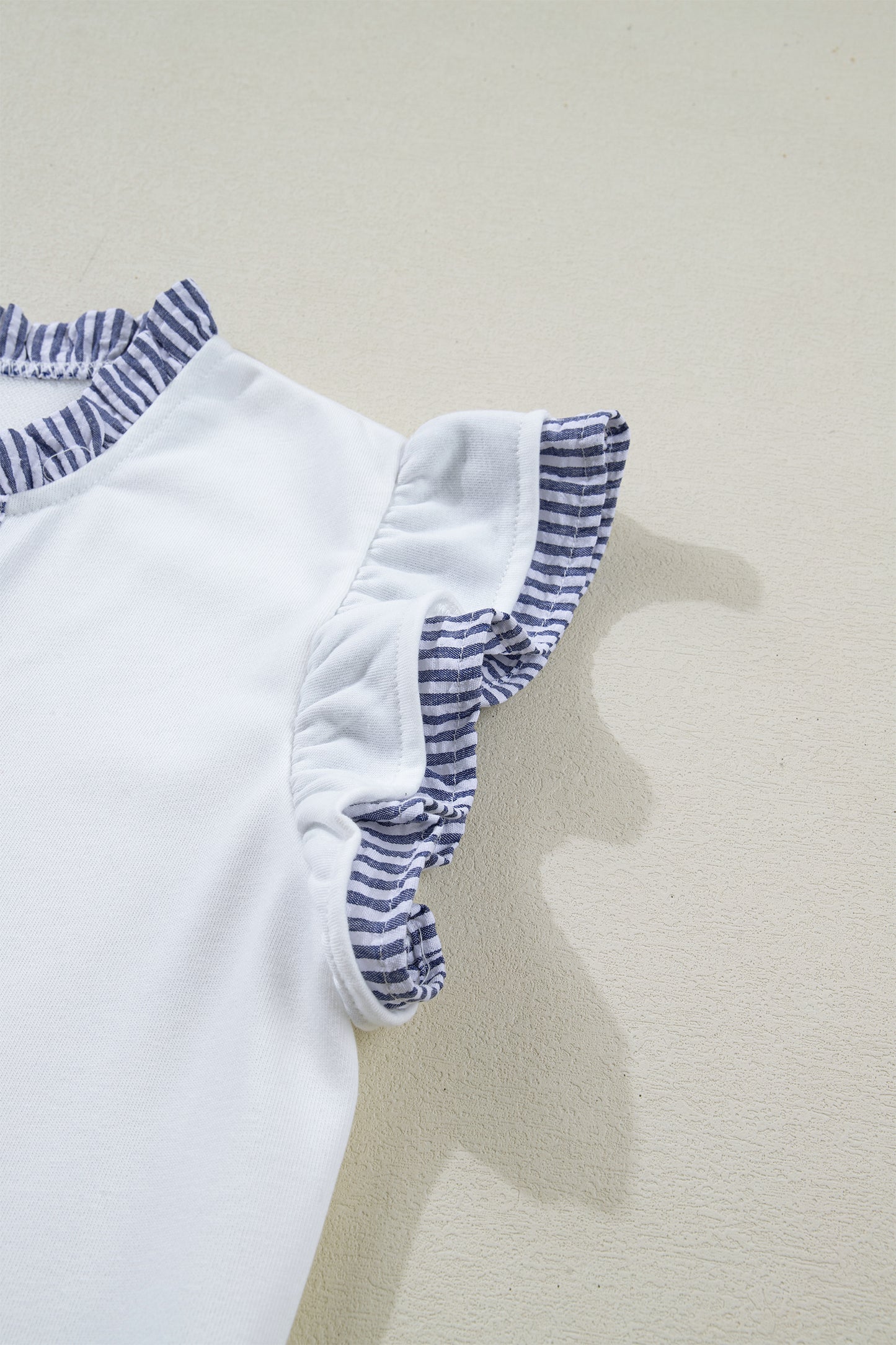Ruffle Trim Sleeveless White Dress