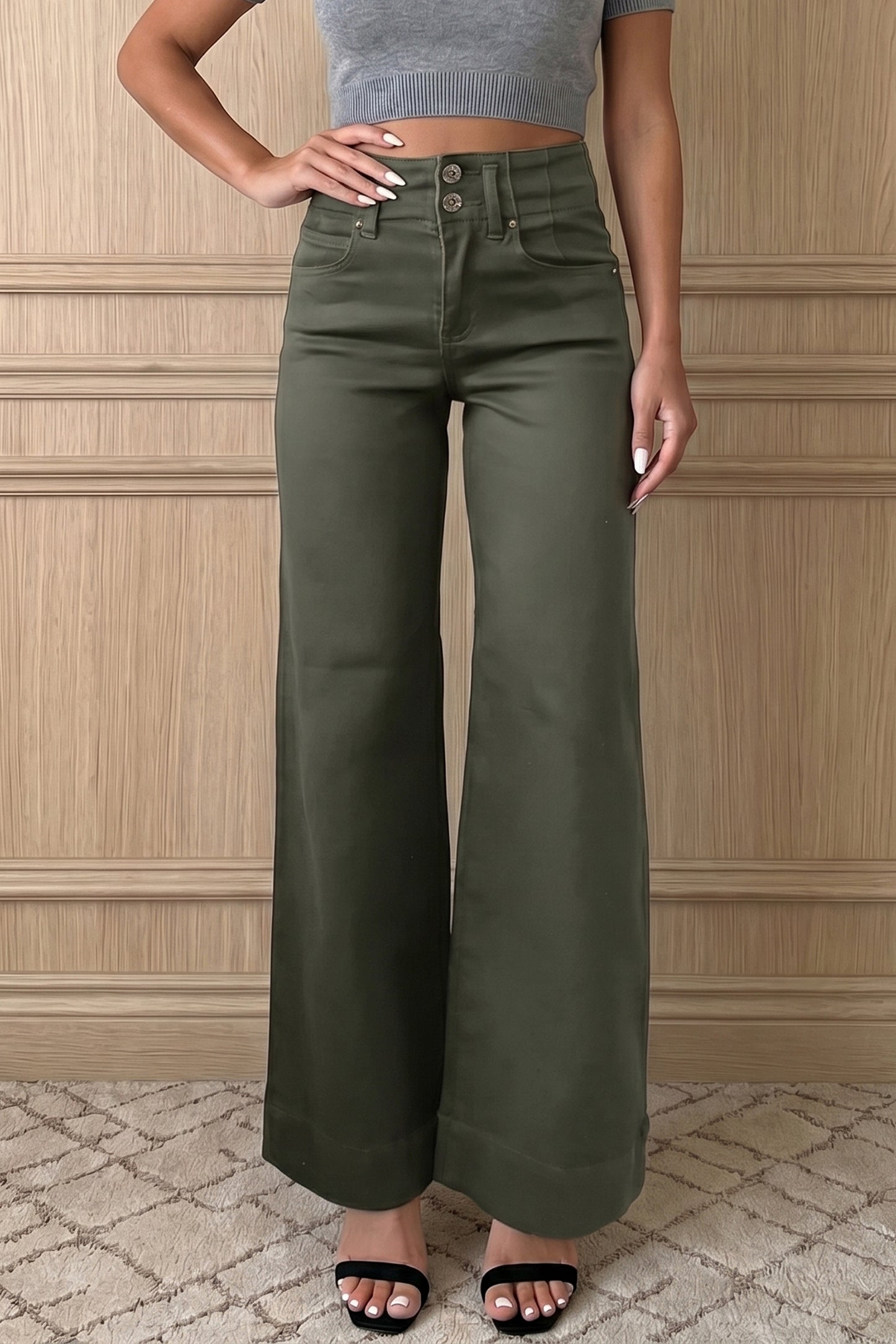Black High-Waist Wide Leg Jeans