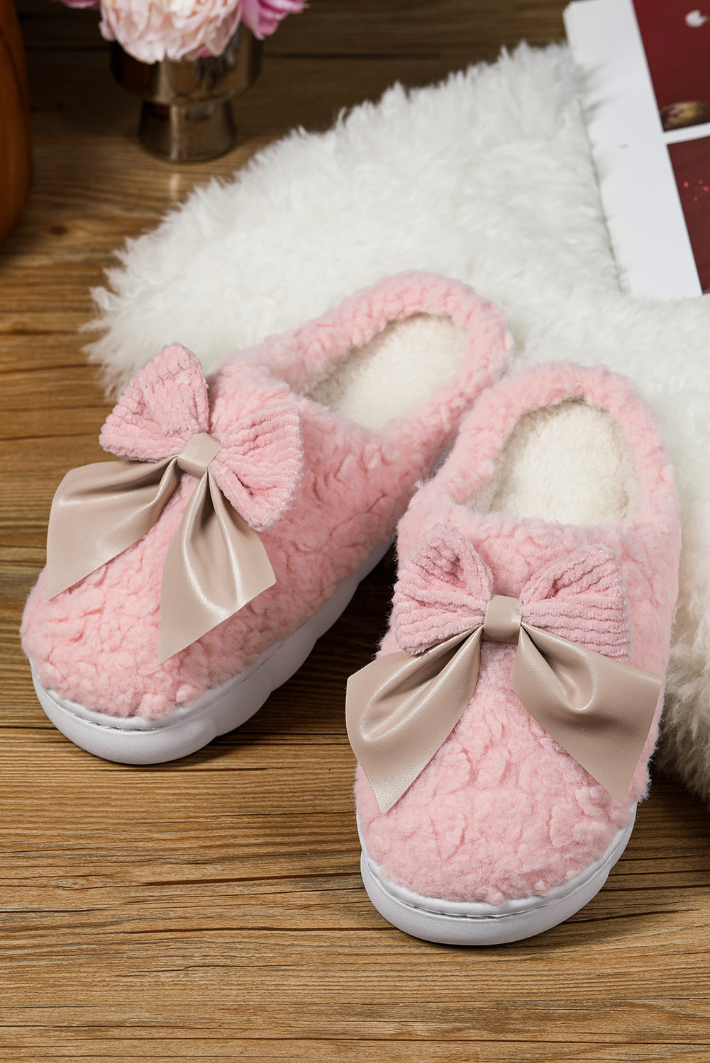 Bowknot Plush  Slippers
