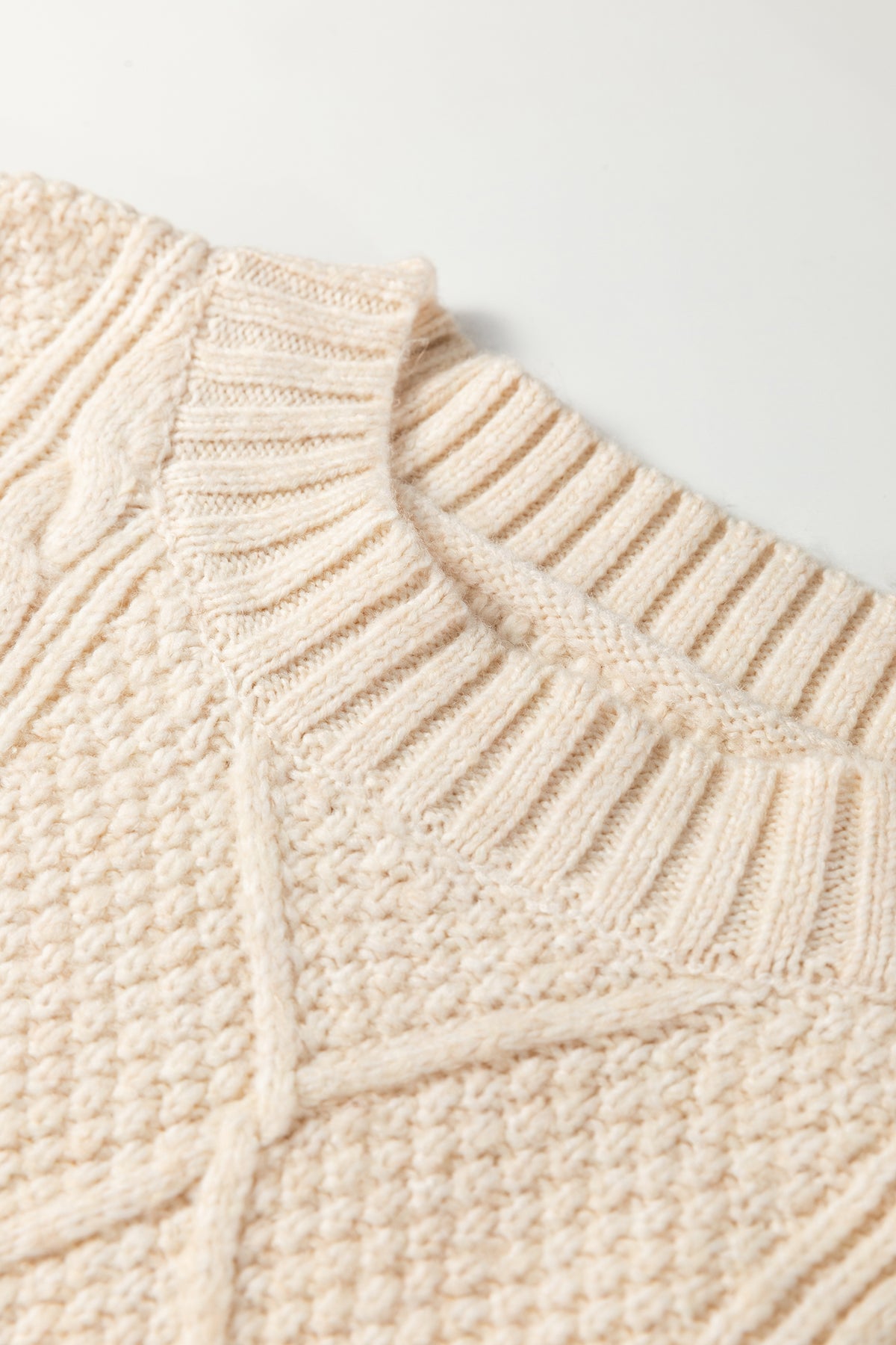 Cable Knit Drop-Shoulder Sweater Dress