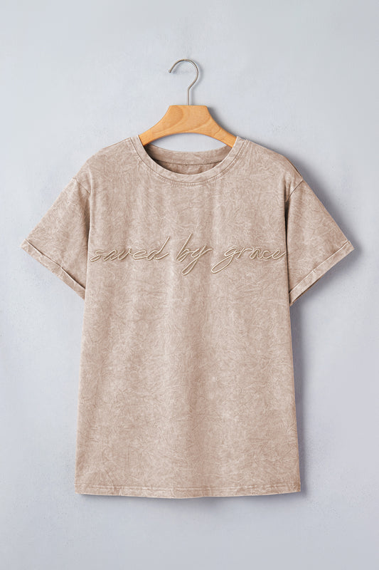 Saved by grace Mineral Washed Cotton T Shirt