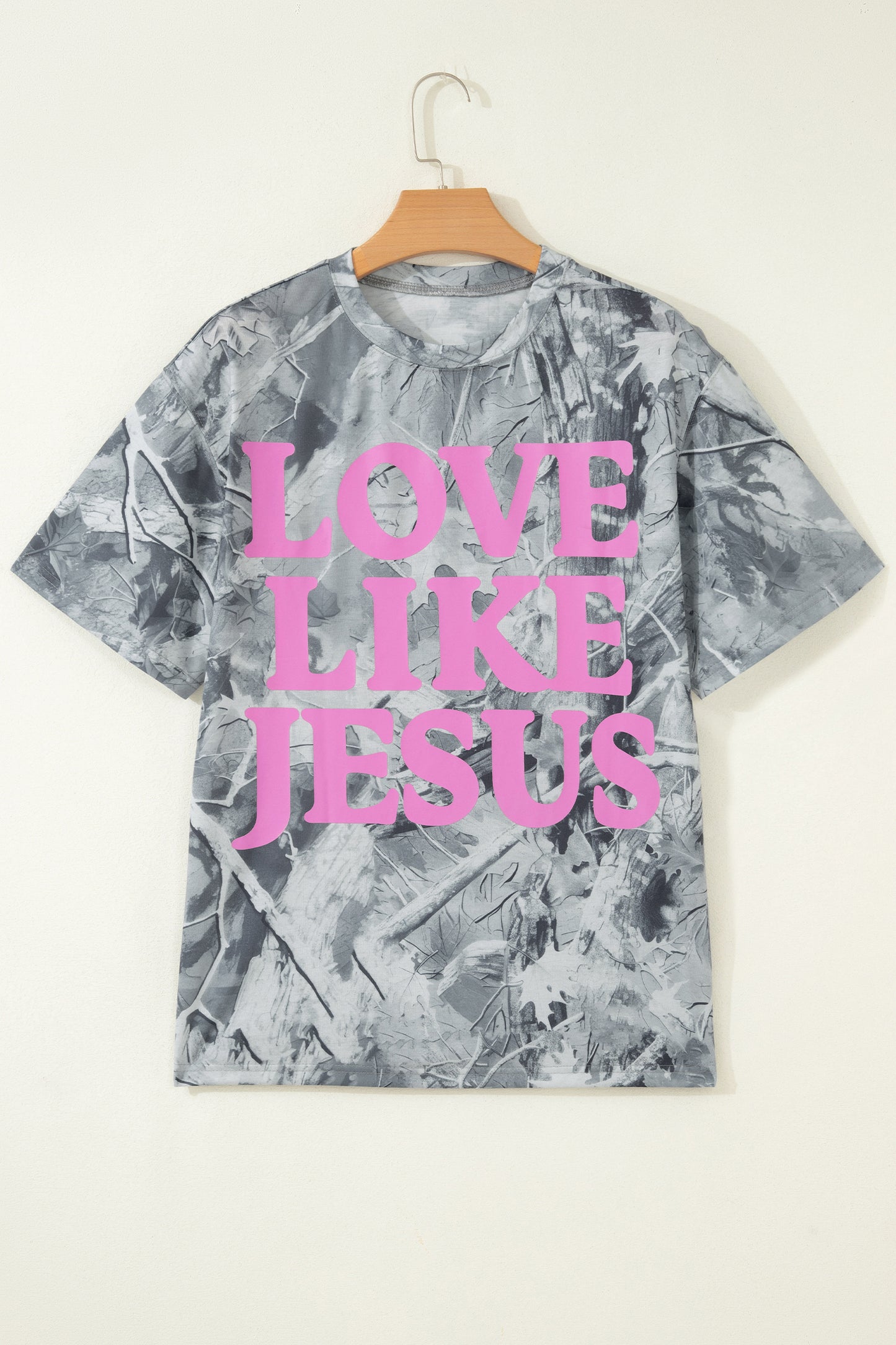 LOVE LIKE JESUS Camo Print Relaxed Fit Tee