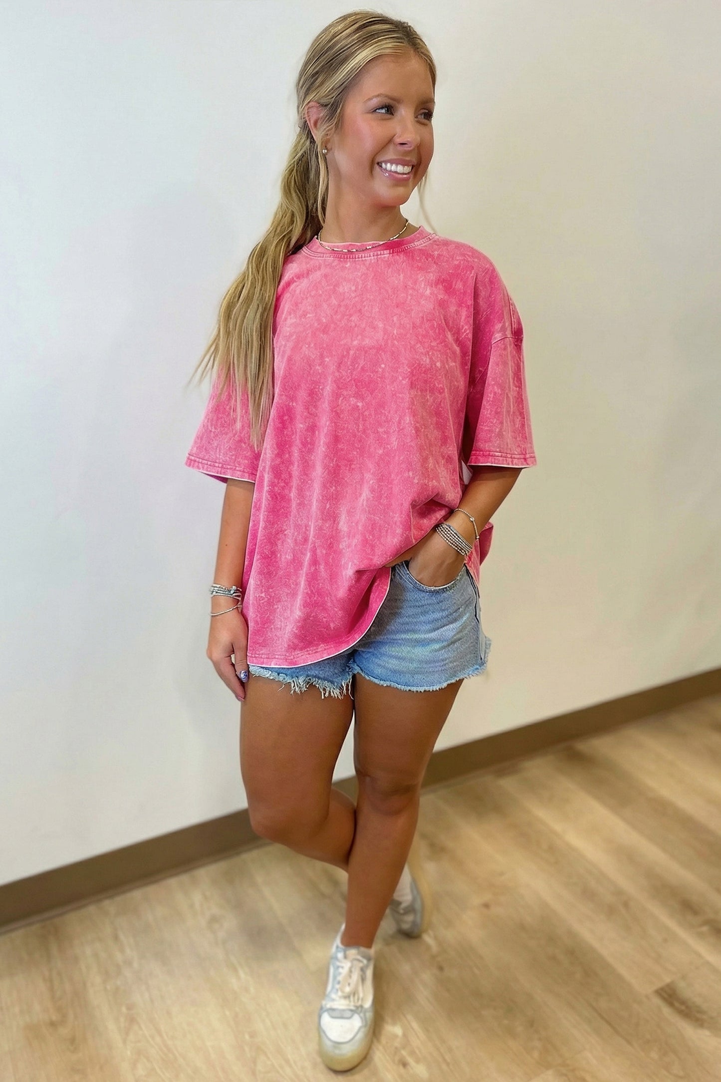 Mineral Wash Oversized Cotton Tee