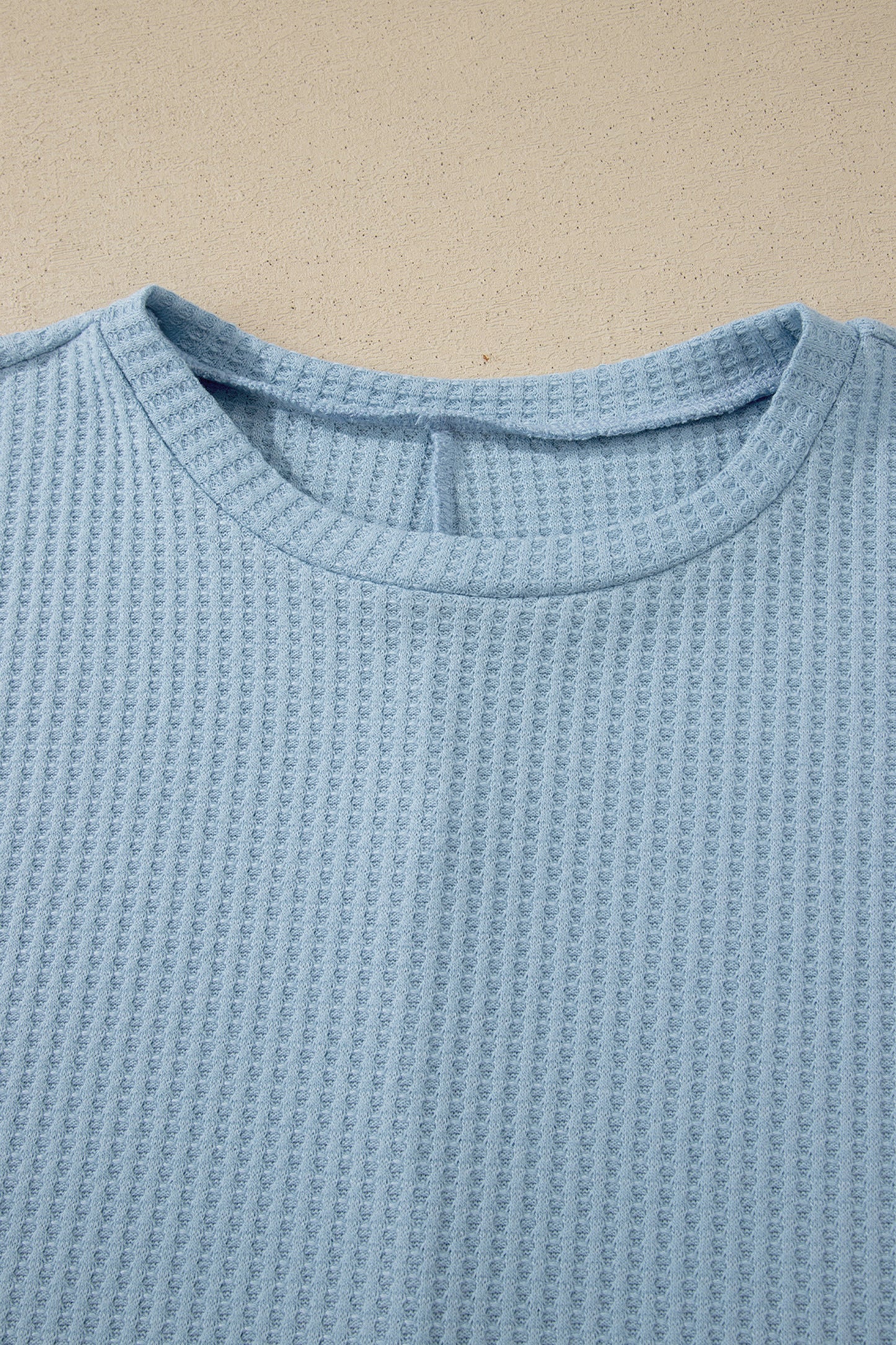 Short Sleeve Waffle Knit Oversized Casual Top