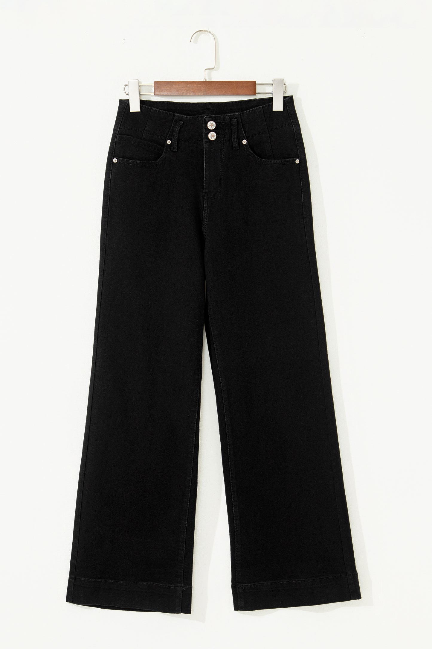 Black High-Waist Wide Leg Jeans