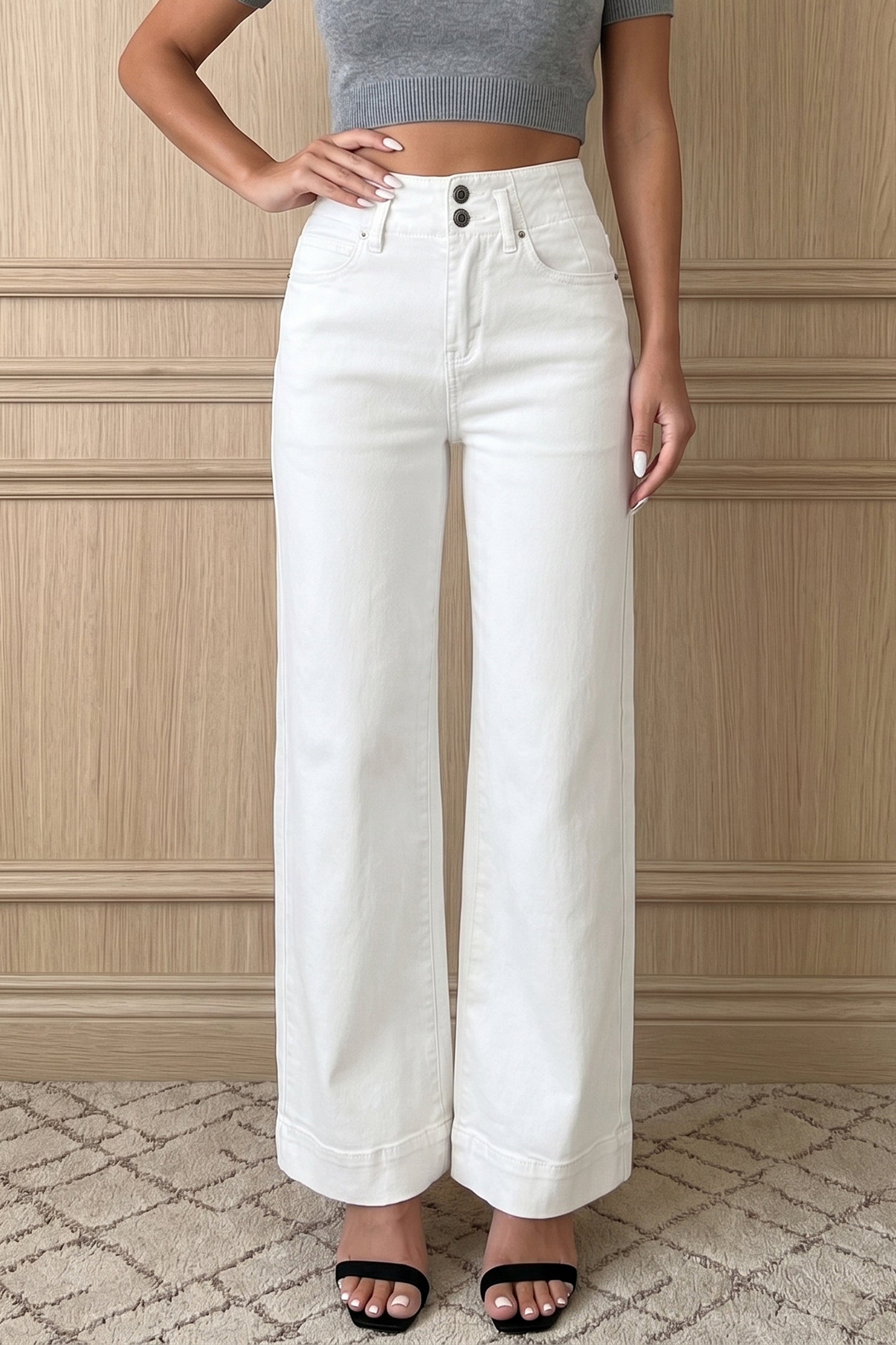 Black High-Waist Wide Leg Jeans