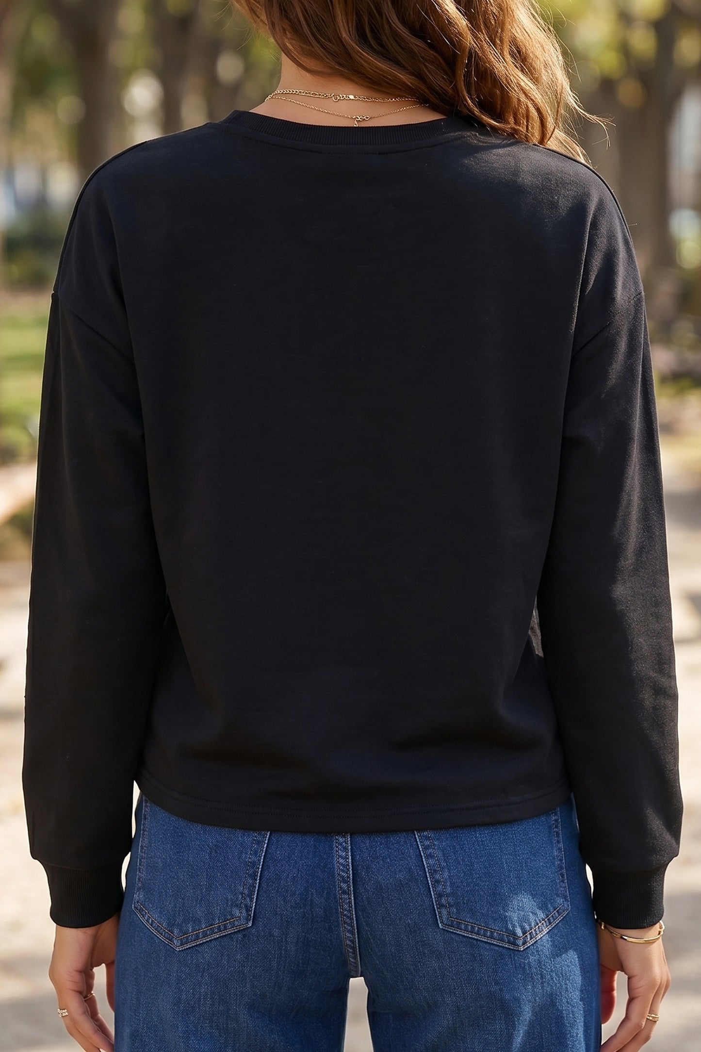 Drop Shoulder Long Sleeve Top