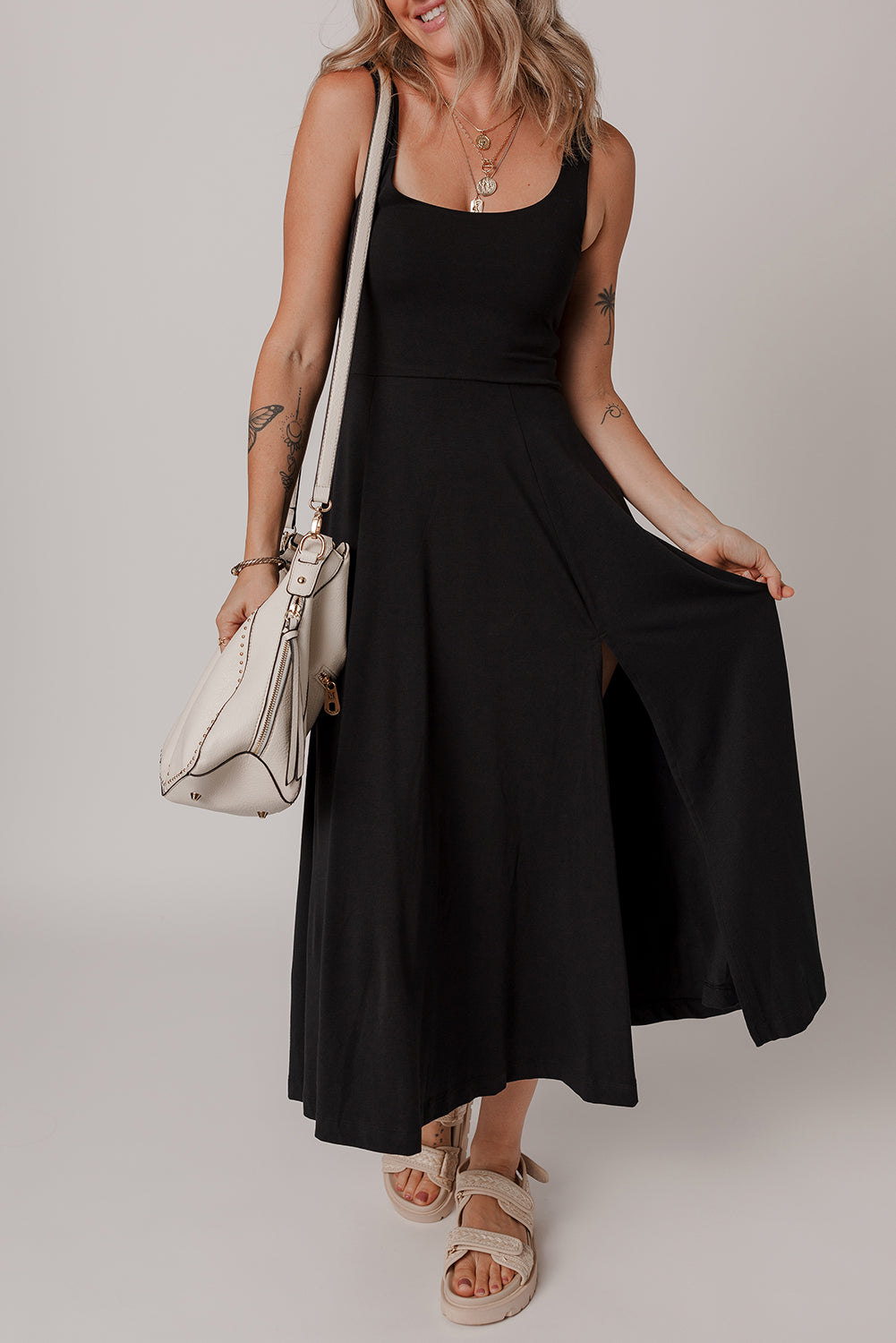 Scoop Neck Sleeveless High Waist Maxi Dress