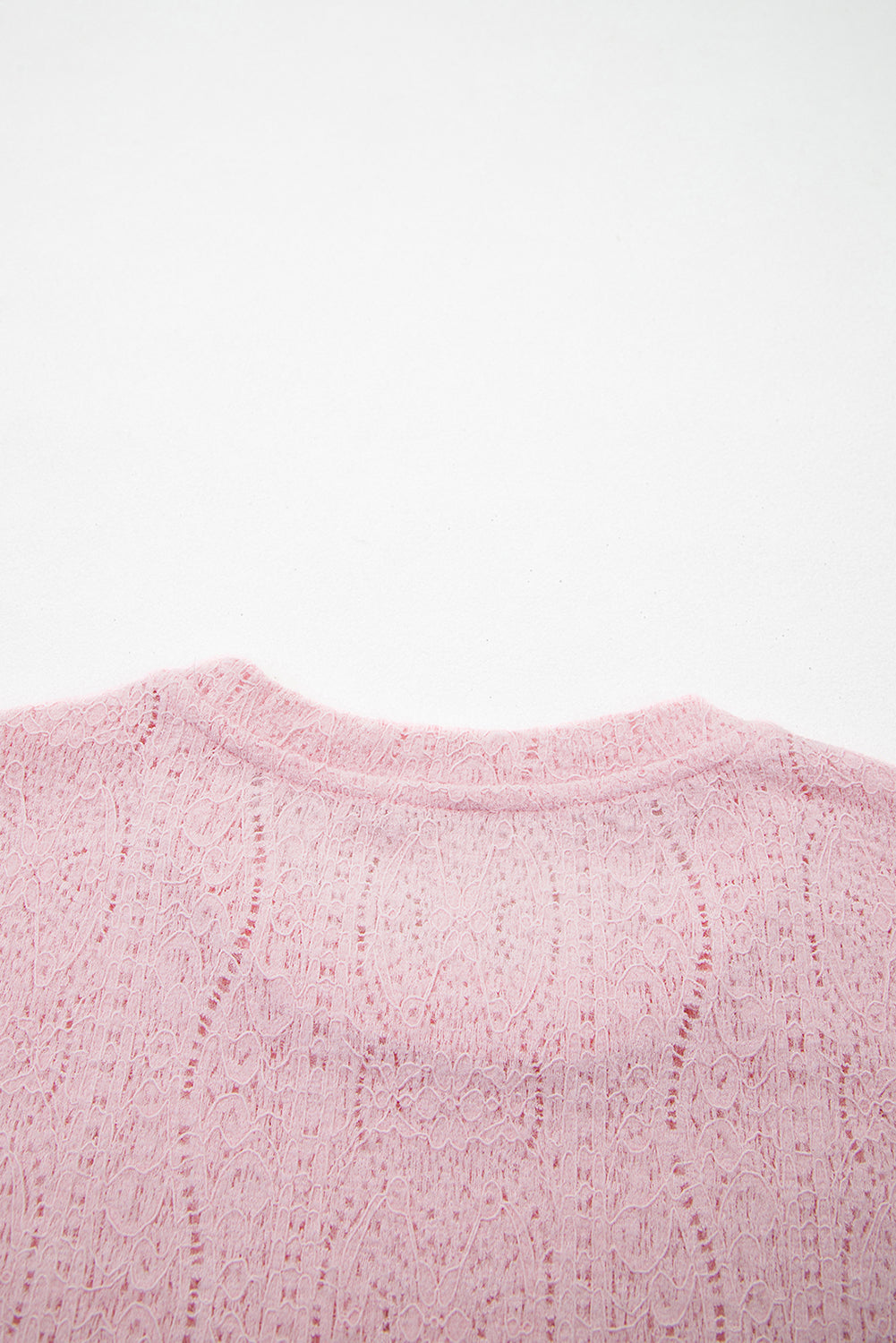 Pink Sheer Lace Crop Top