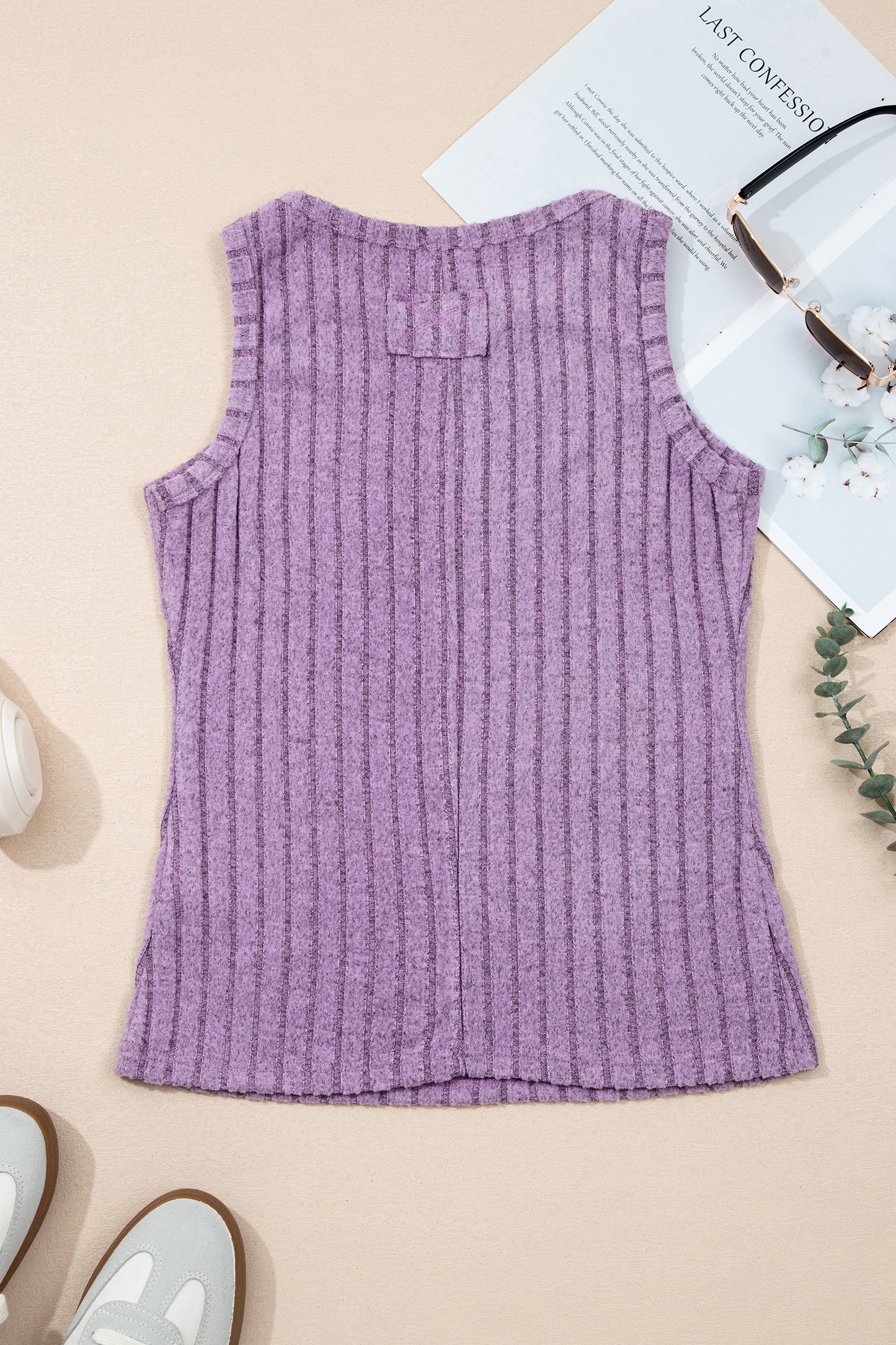 Mineral Wash Ribbed Slim Fit Tank Top