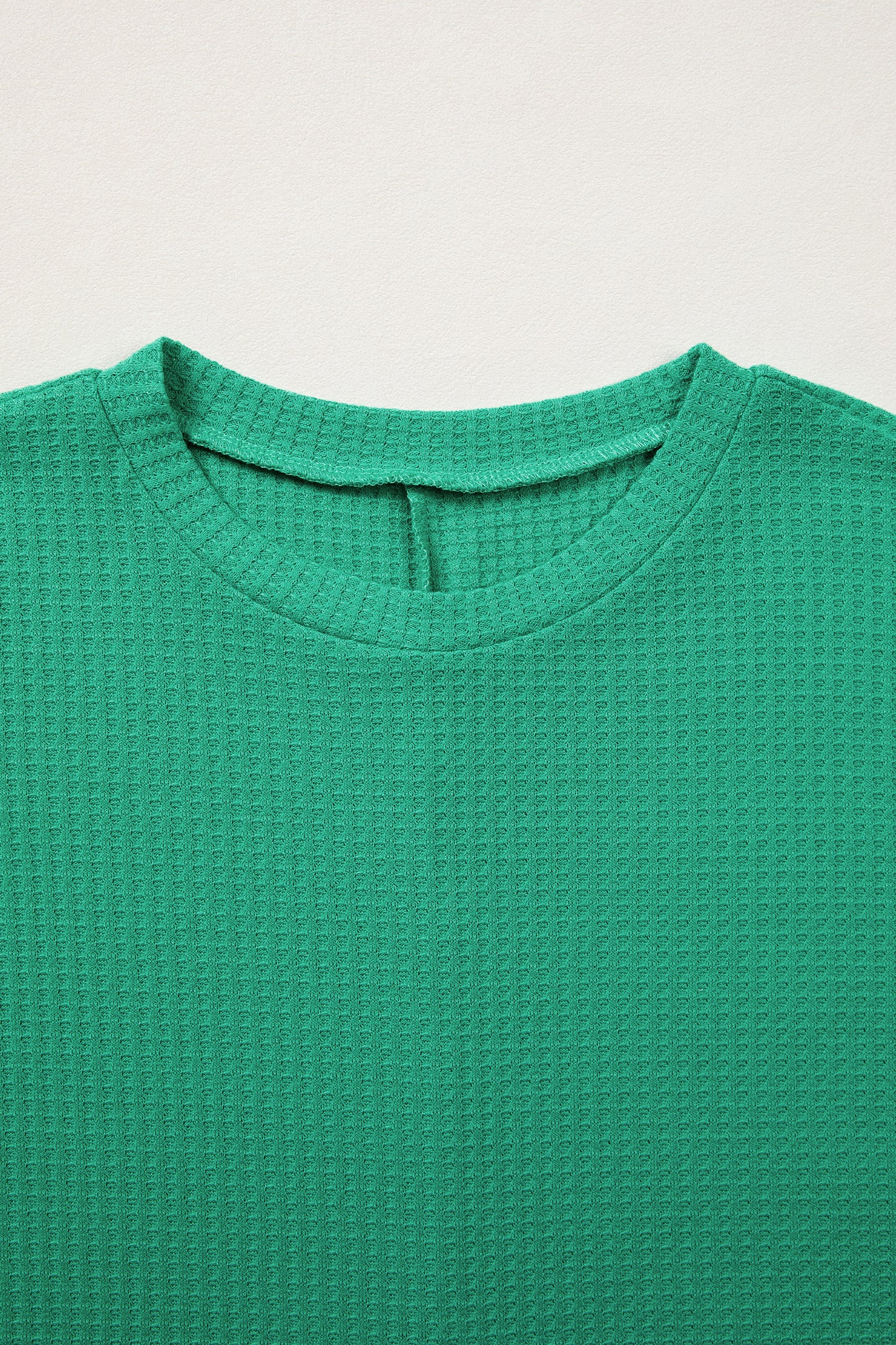 Short Sleeve Waffle Knit Oversized Casual Top