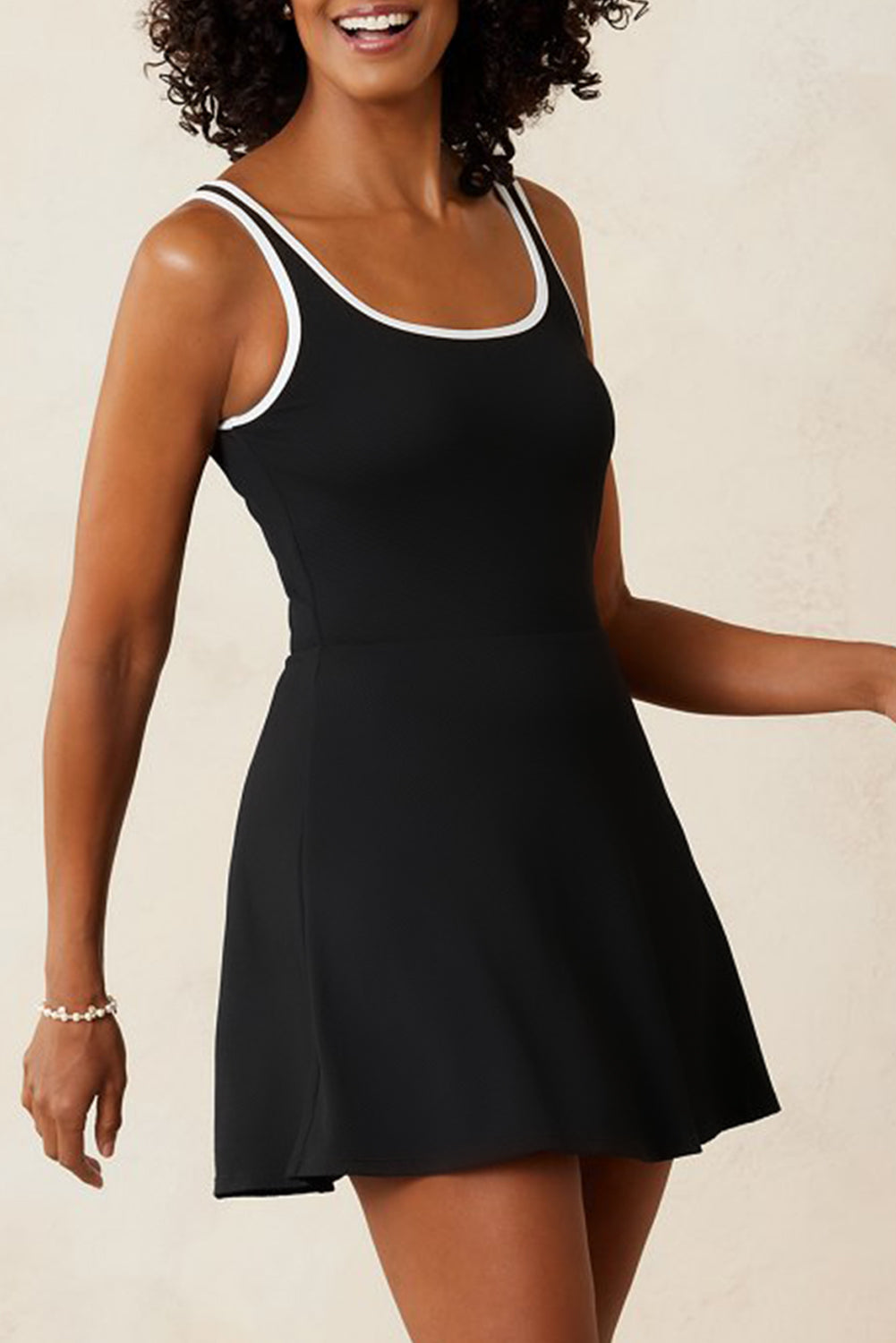 High Waist One Piece Swim Dress