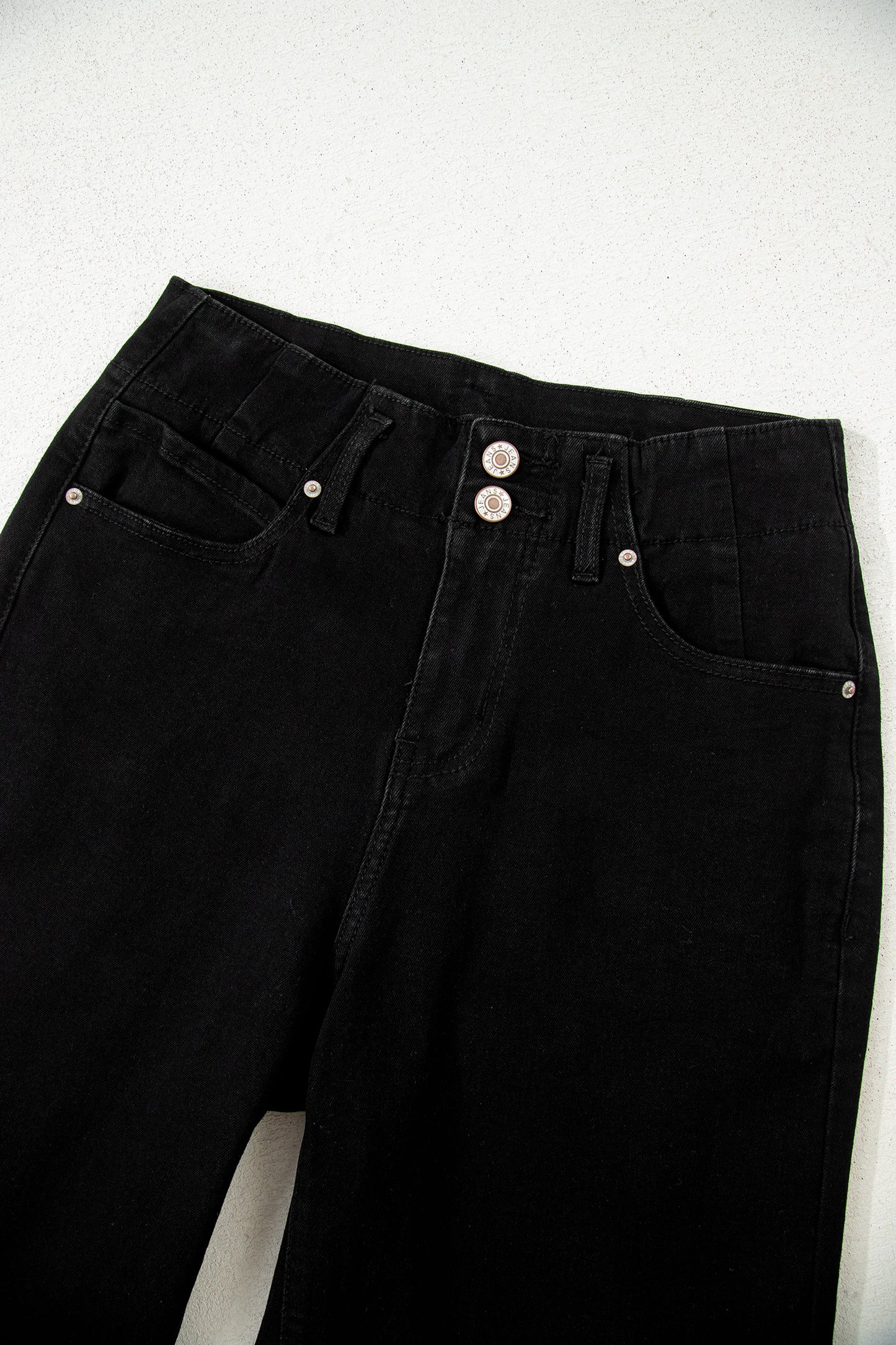 Black High-Waist Wide Leg Jeans