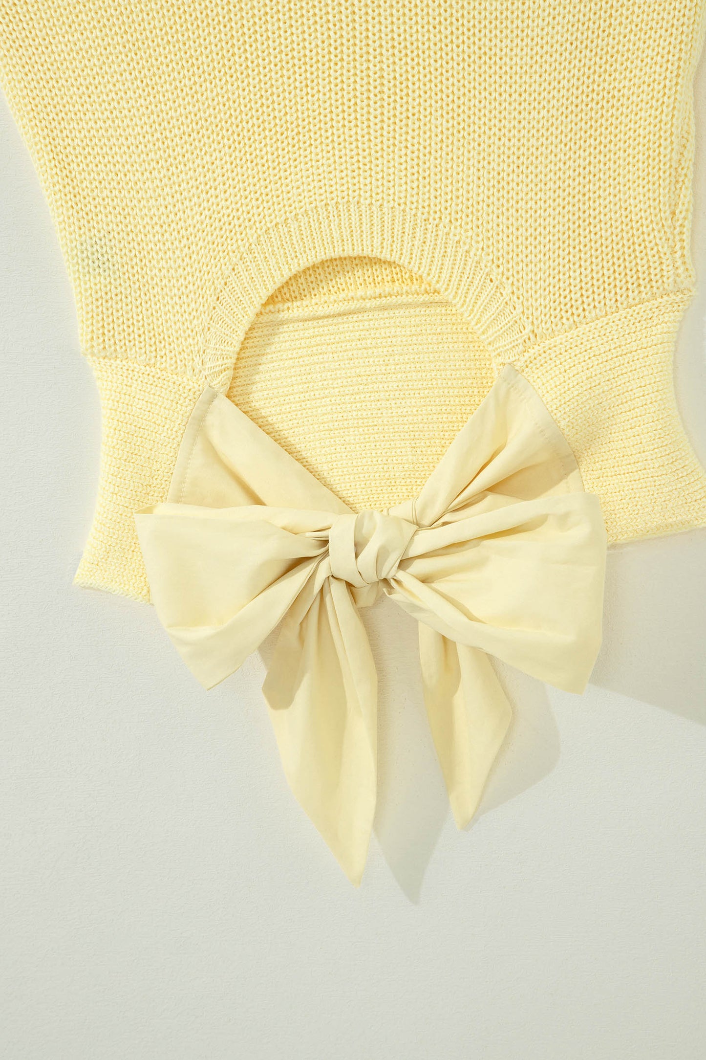 Yellow Cream Tie-Back Knit Tank
