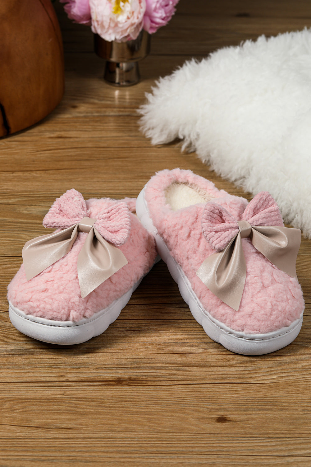 Bowknot Plush  Slippers