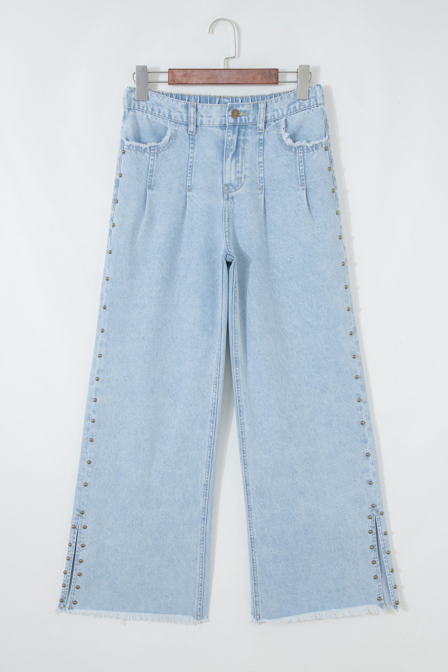 Beau Blue Studded Wide Leg Jeans