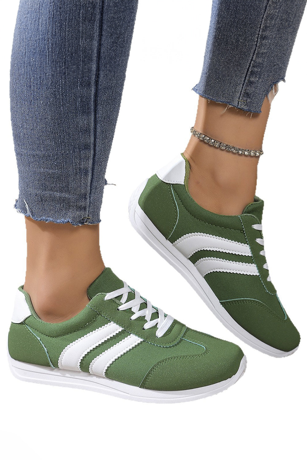 Patchwork Lace-Up Sneakers