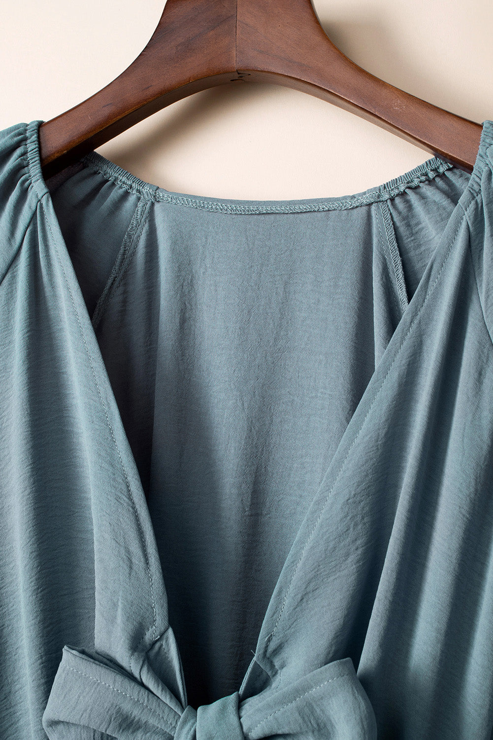 Deep V-Neck Puff Sleeve Romper