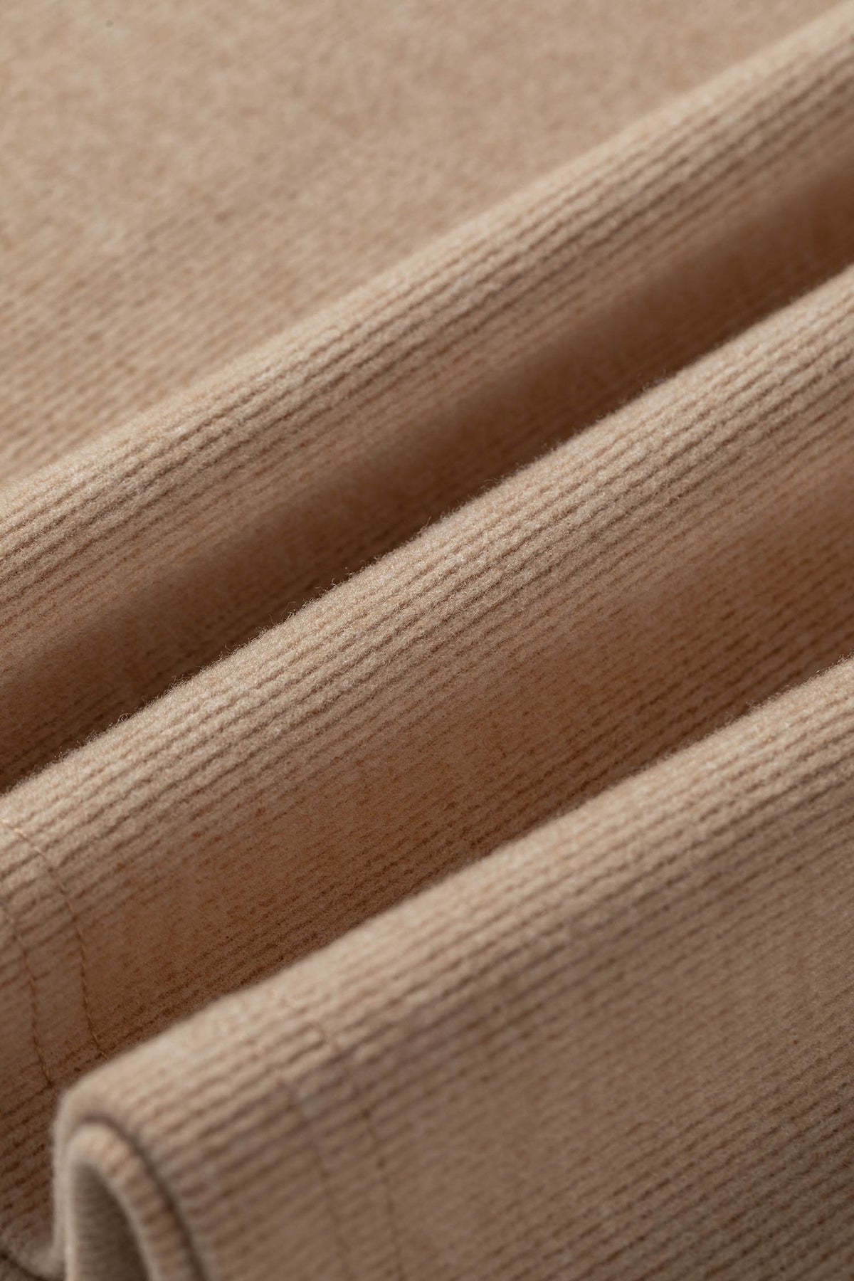 Light French Beige Ribbed Top & Wide-Leg Pants Set