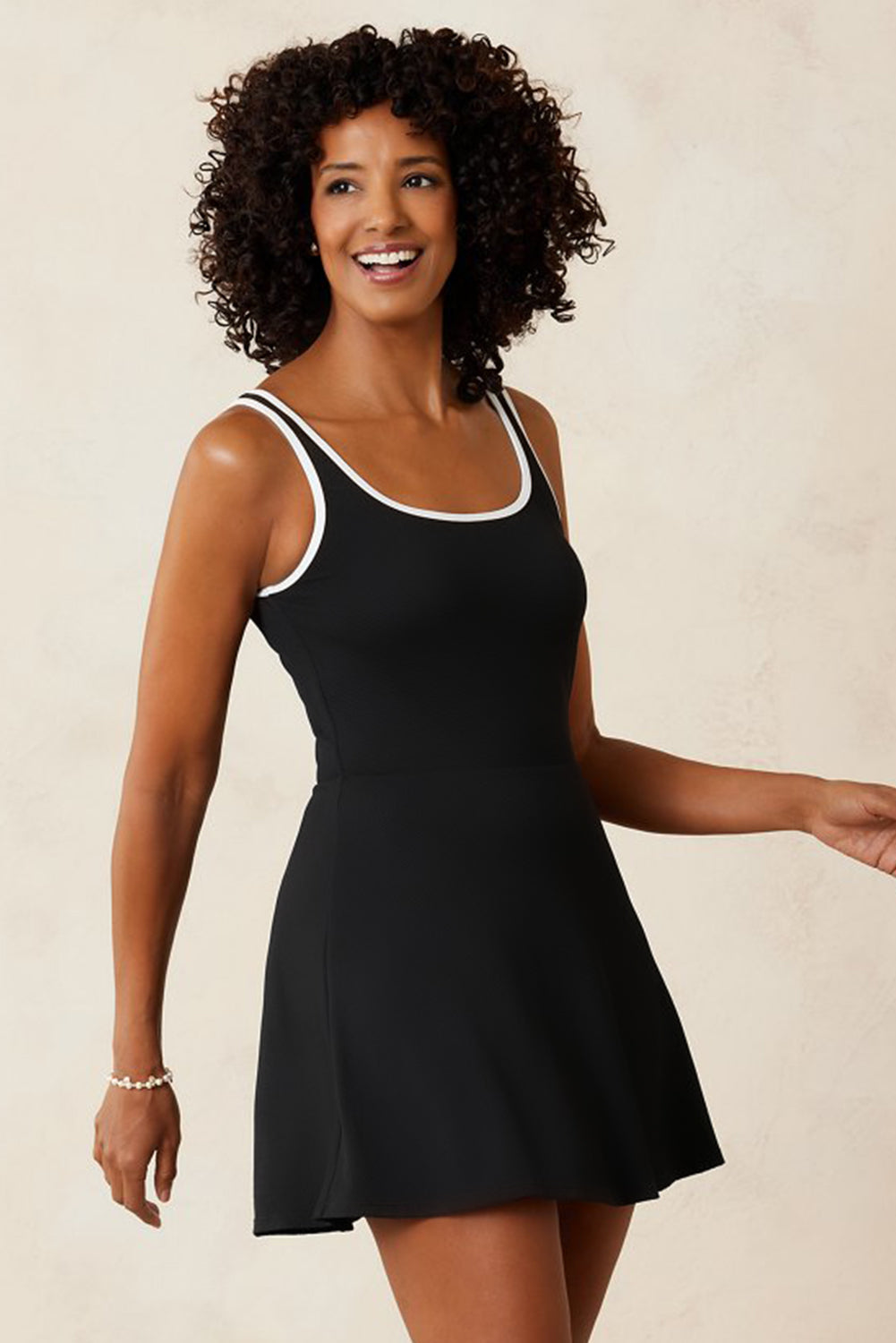 High Waist One Piece Swim Dress