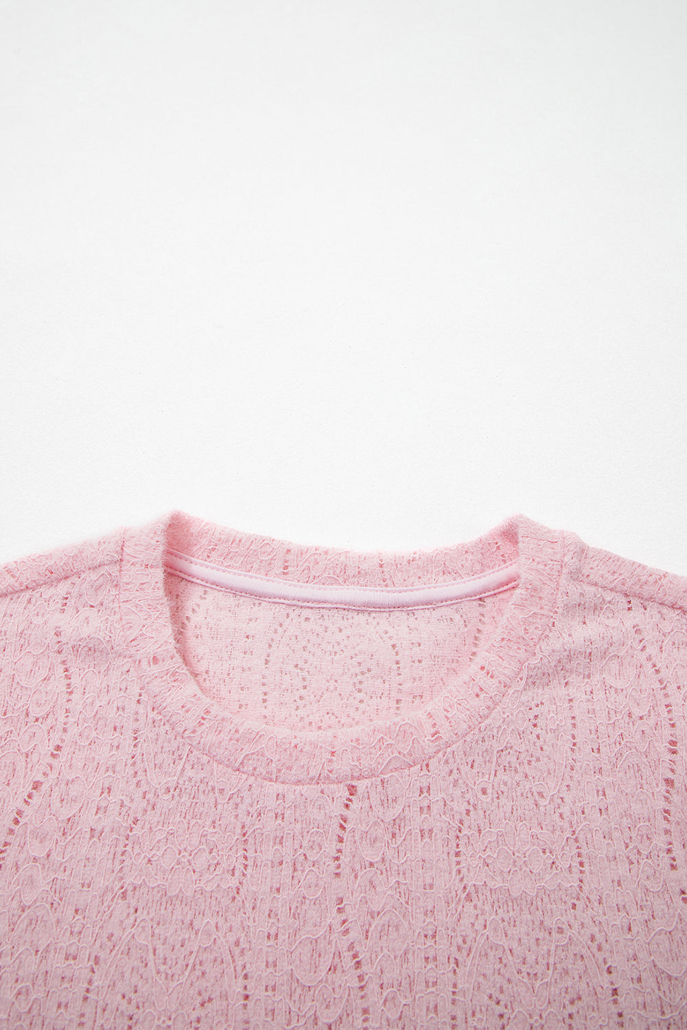 Pink Sheer Lace Crop Top