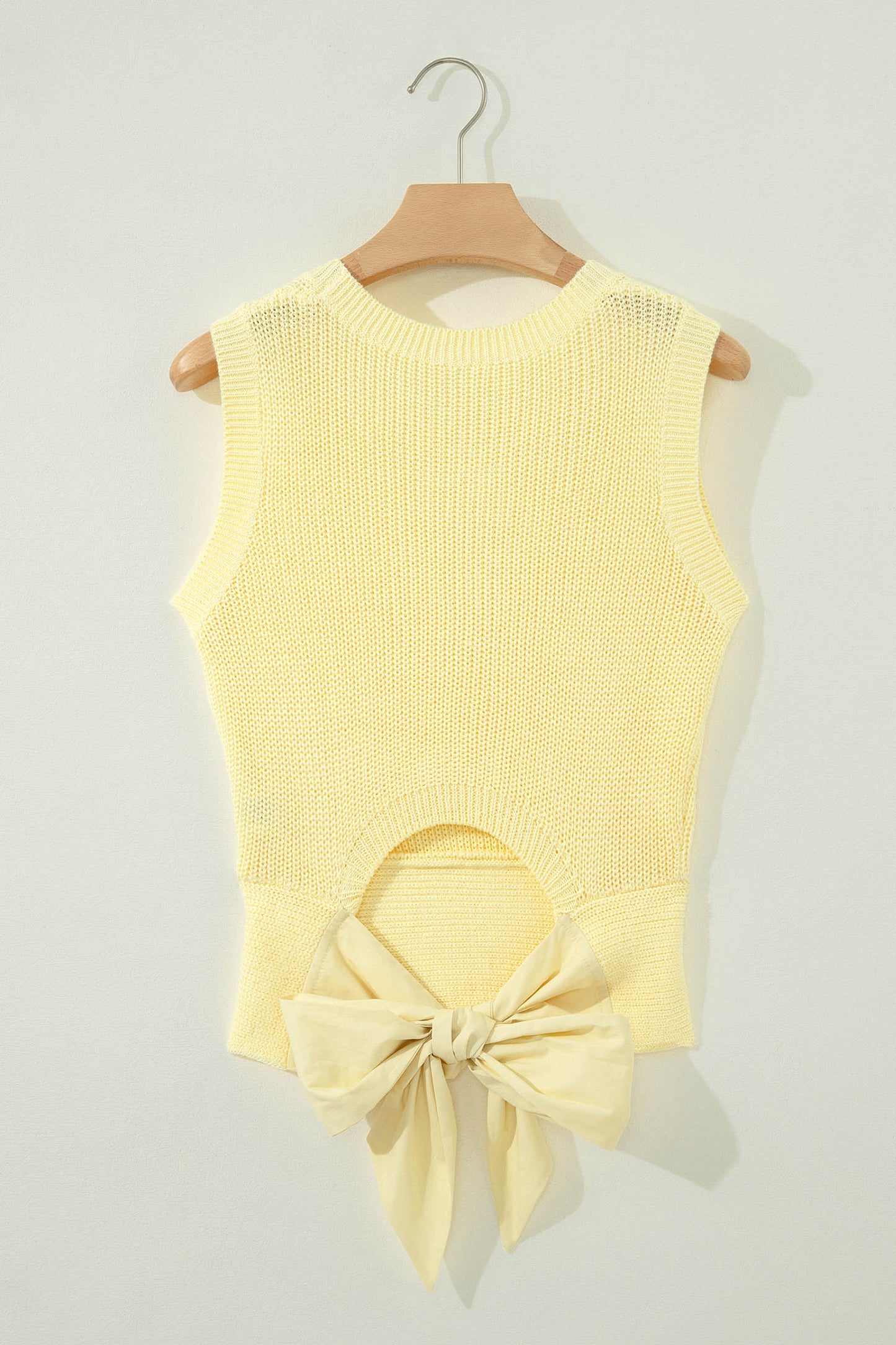 Yellow Cream Tie-Back Knit Tank