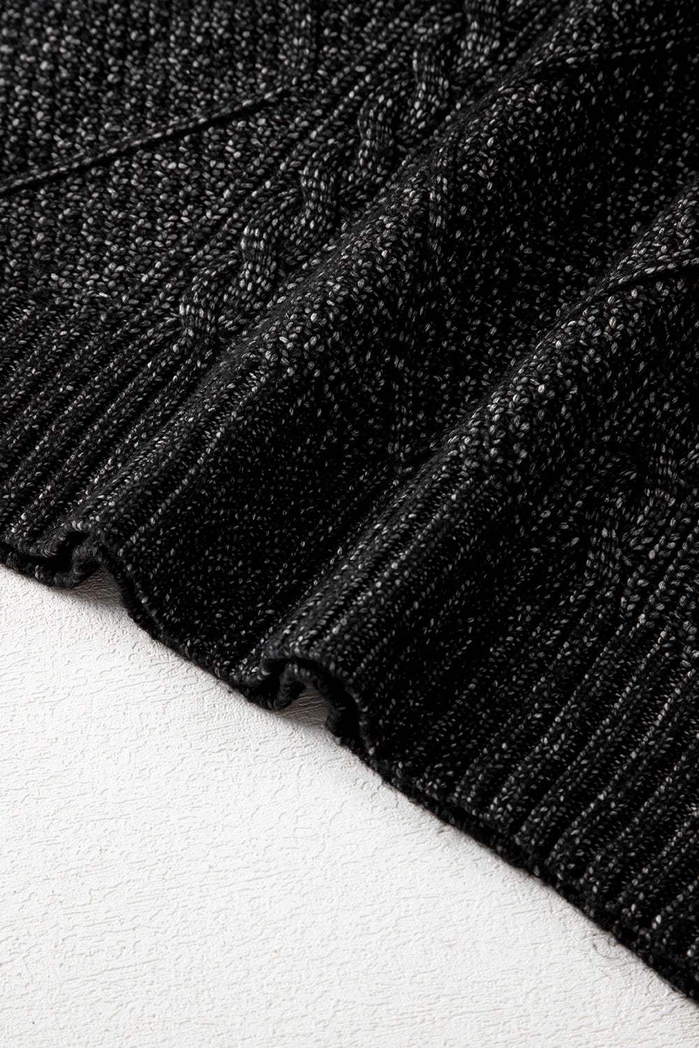 Cable Knit Drop-Shoulder Sweater Dress
