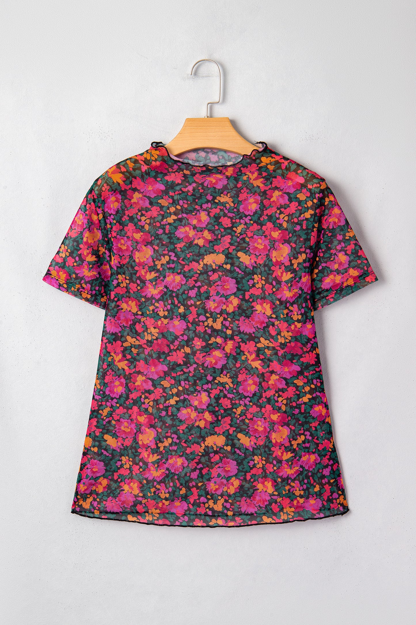 Floral Printed Mesh Top