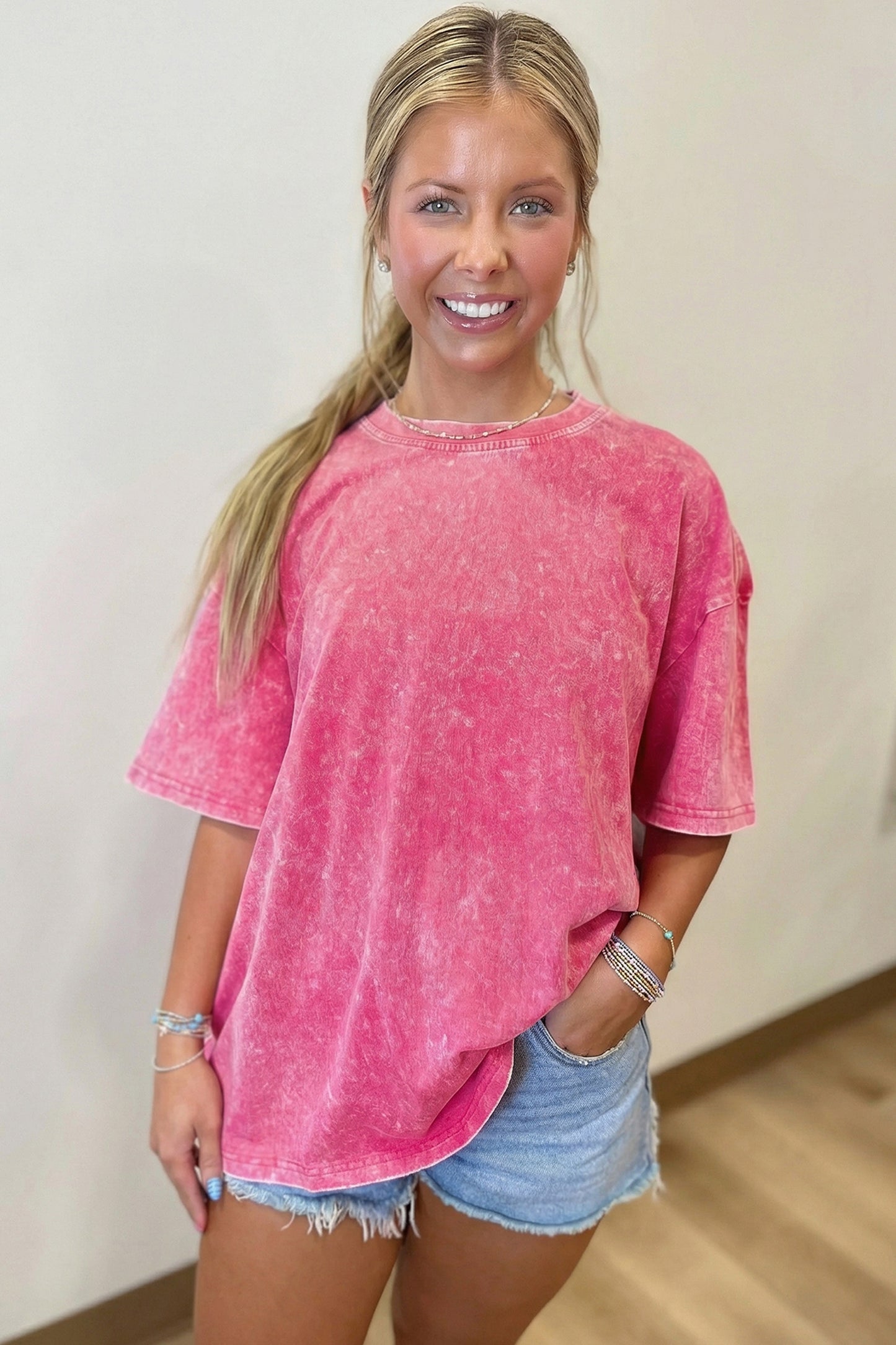 Mineral Wash Oversized Cotton Tee