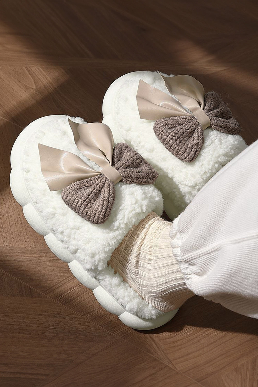 Bowknot Plush  Slippers