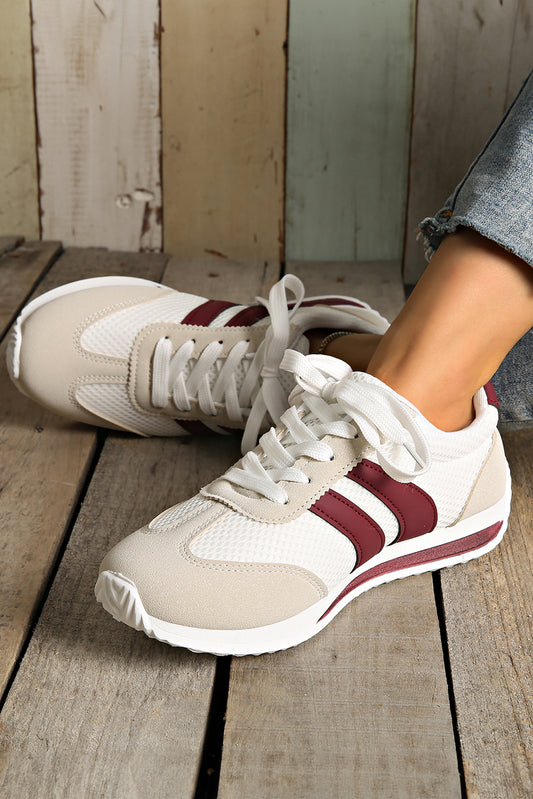 Patchwork Lace-Up Sneakers