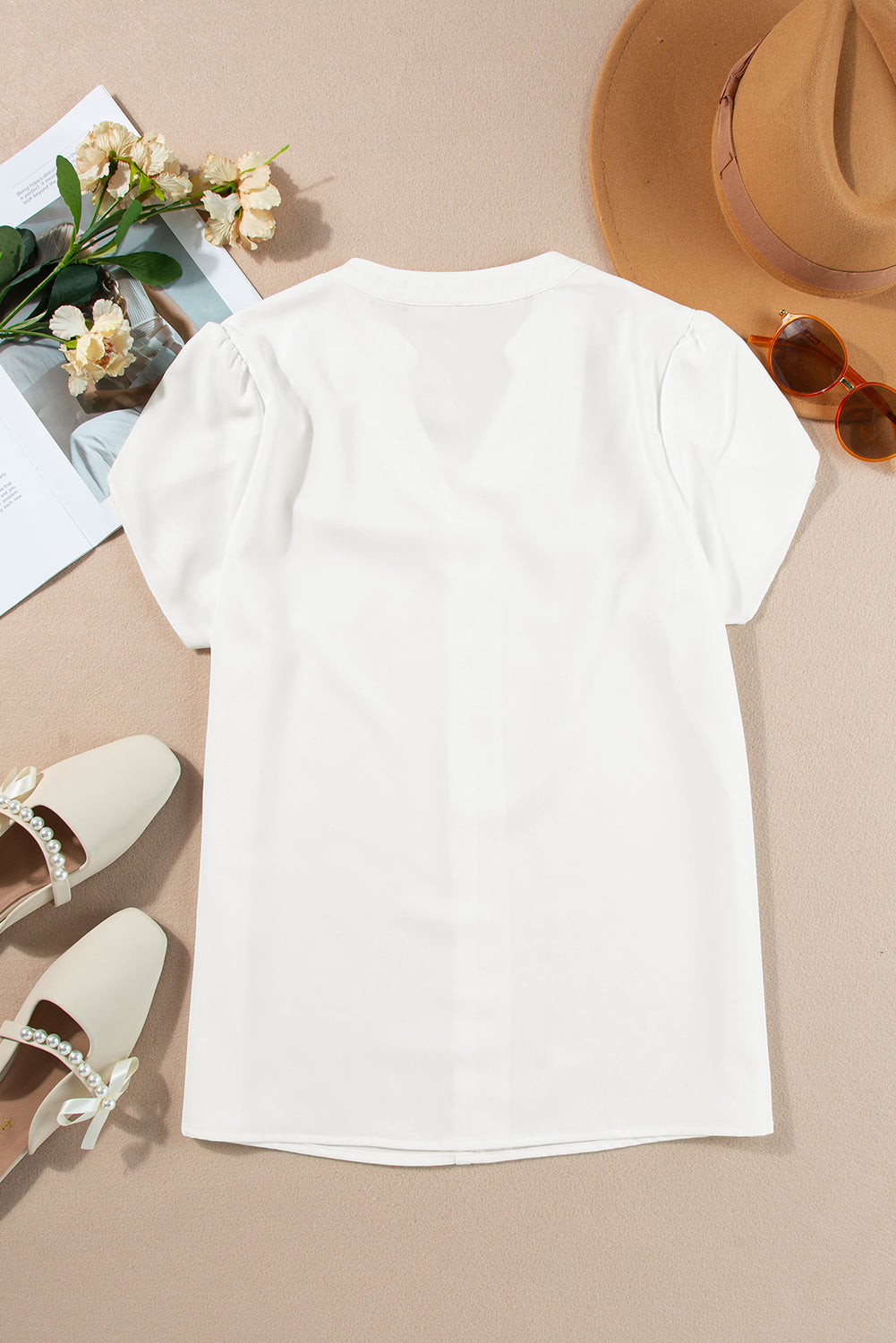 Black Petal Sleeve Blouse