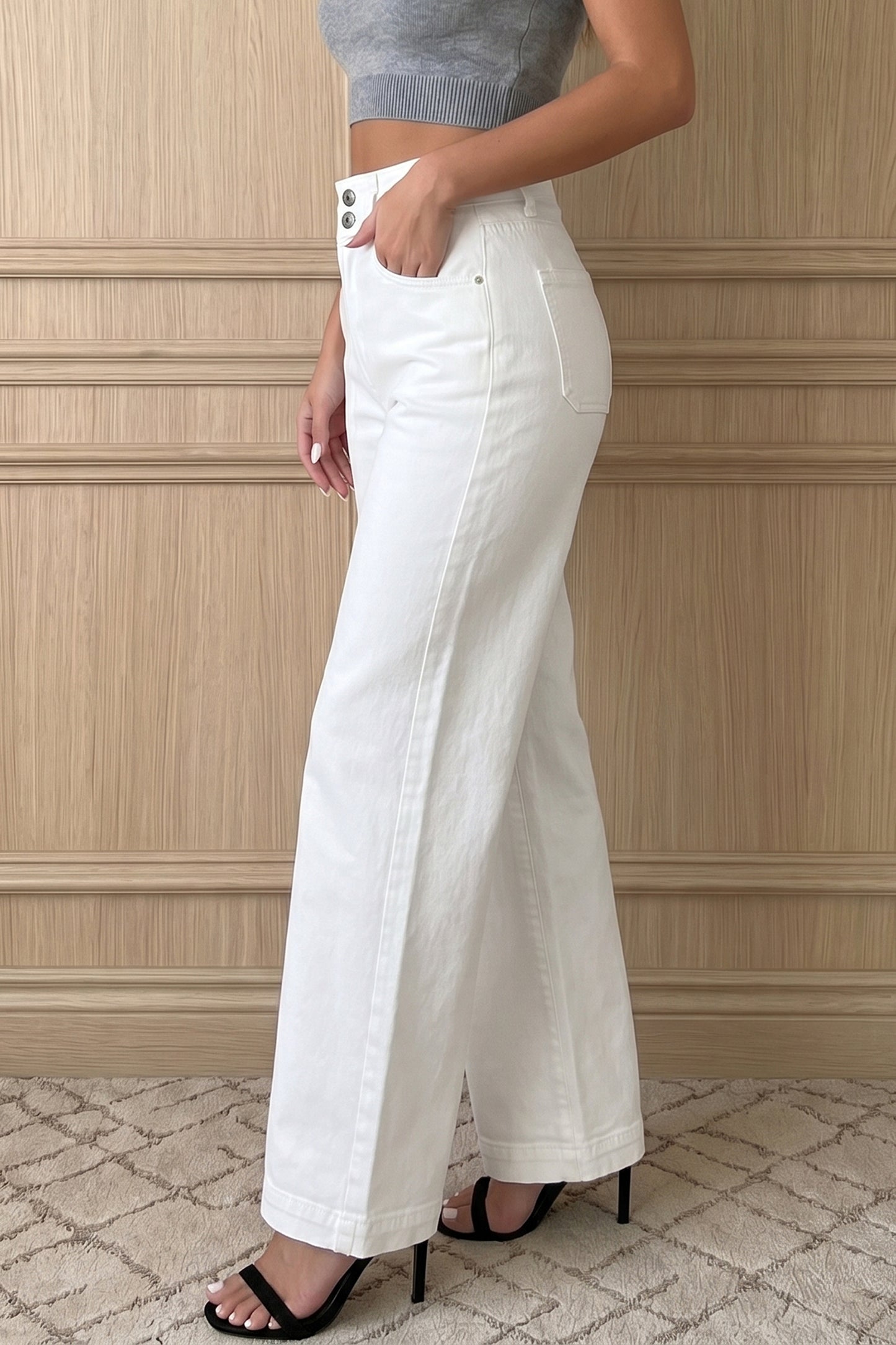 Black High-Waist Wide Leg Jeans