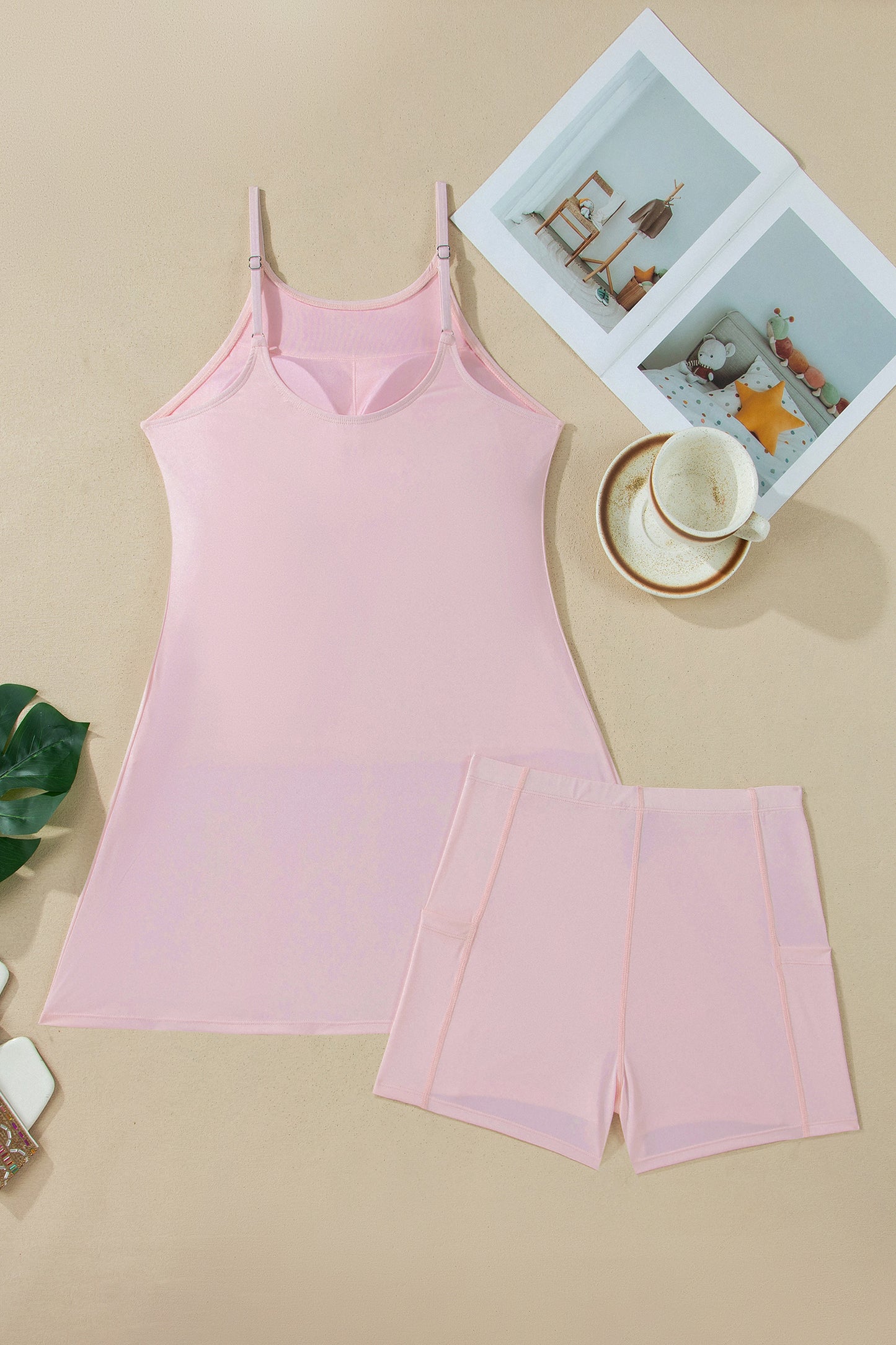Solid Color Tunic Tank Athletic Dress