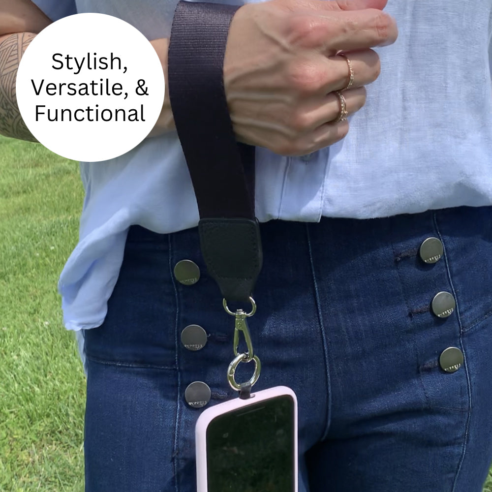 Clip & Go Phone Strap with Pouch – Solid Collection