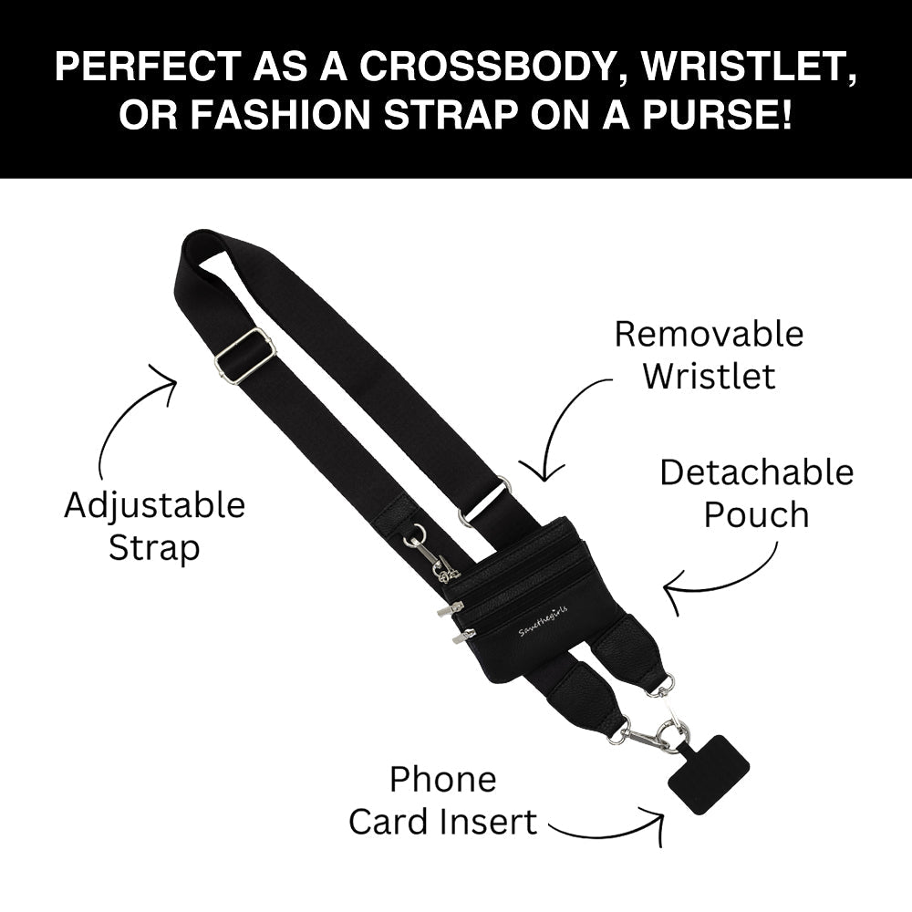 Clip & Go Phone Strap with Pouch – Solid Collection