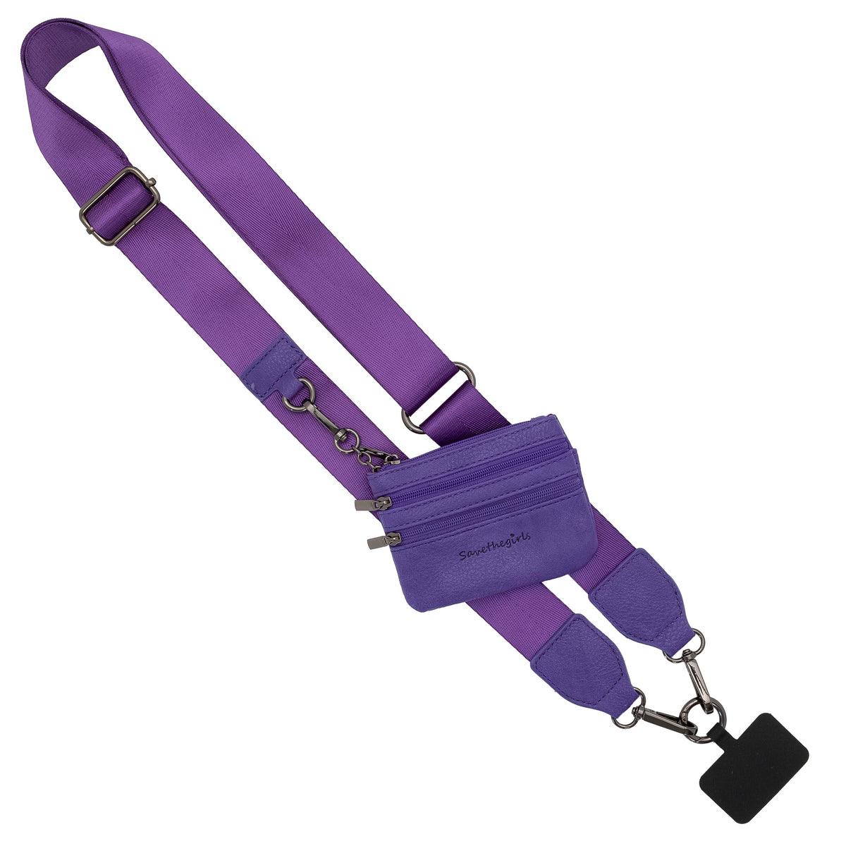 Clip & Go Phone Strap with Pouch – Solid Collection